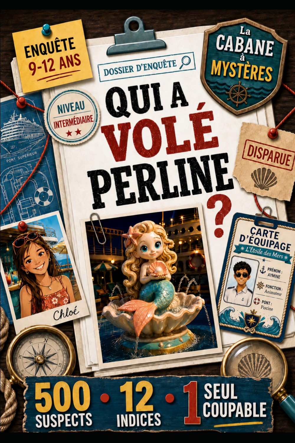 Qui a volé Perline ?: Mène ton enquête et trouve qui est le coupable. Livre-jeu de déduction, 9-12 ans, niveau intermédiaire, 500 suspects et 12 indices (La Cabane à Mystères)