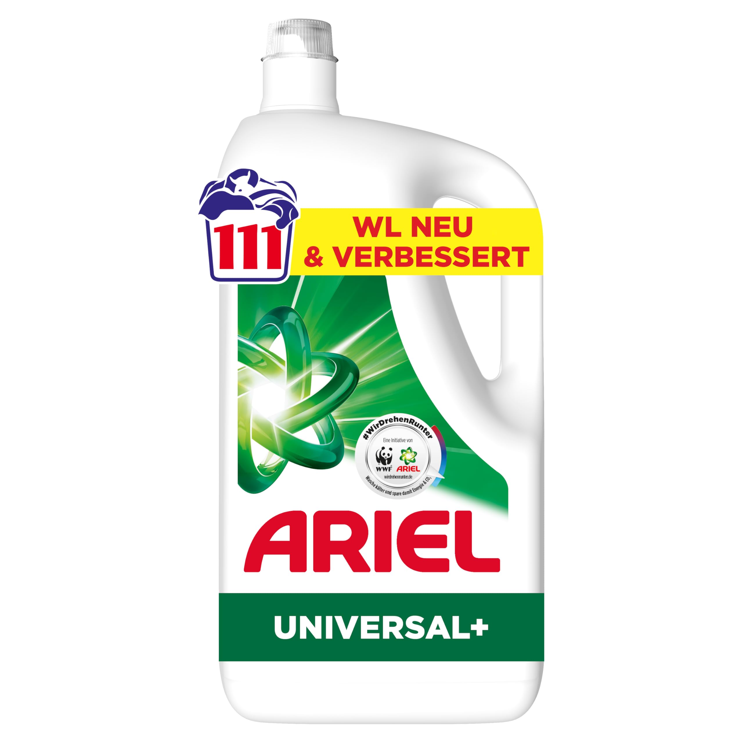 Ariel Centros de lavado líquido, 111 lavados, universal+, mancha Power en el primer lavado, incluso en agua fría