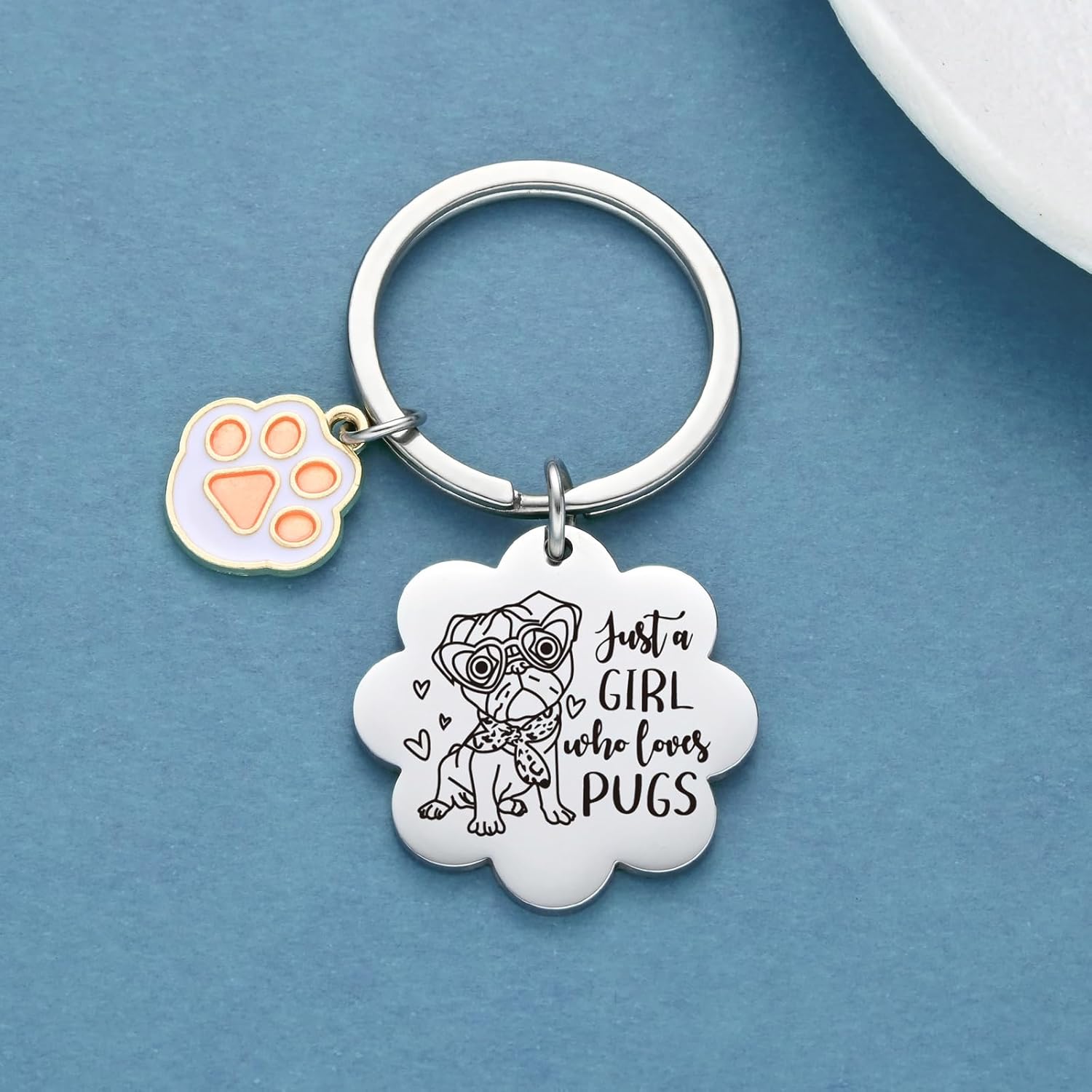 Pug Keychain For Pug Mom Keychain Dog Lover Gifts For Women Dog Themed Gifts Puppy Jewelry - Image 3