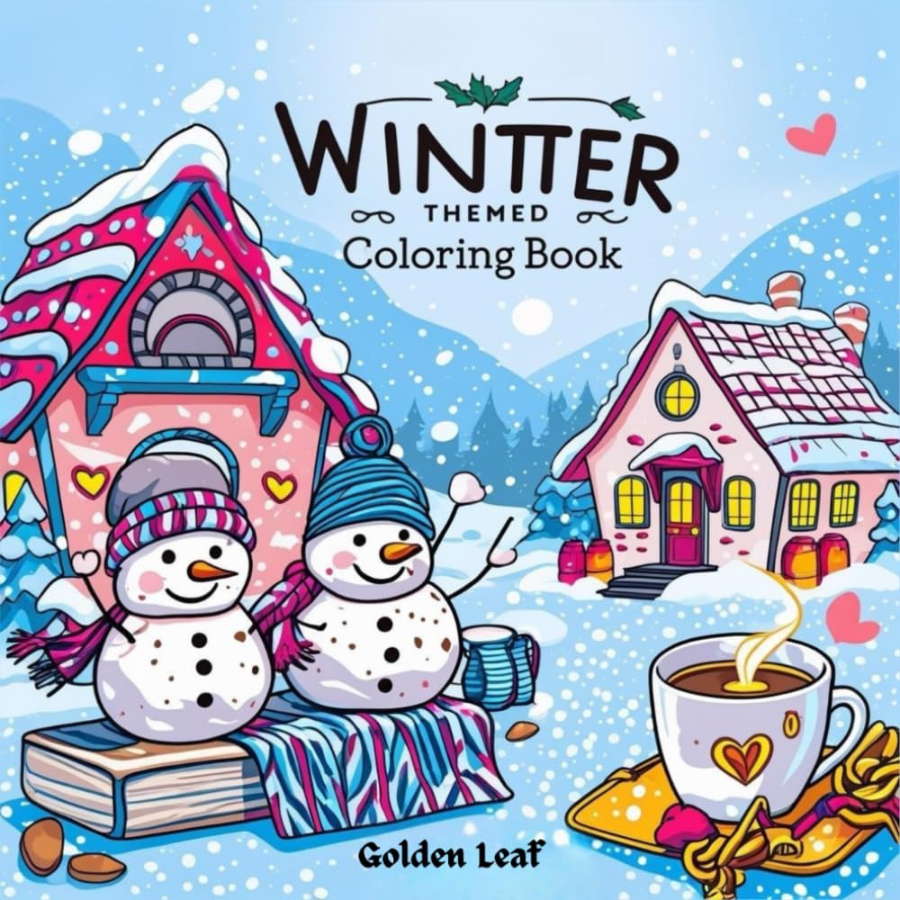 Winter Themed Coloring Book: Bold and Easy Coloring Book – Relaxation, Stress Relief, and Fun with Cozy Winter Scenes for Adults, Teens and Kids. holiday and more..