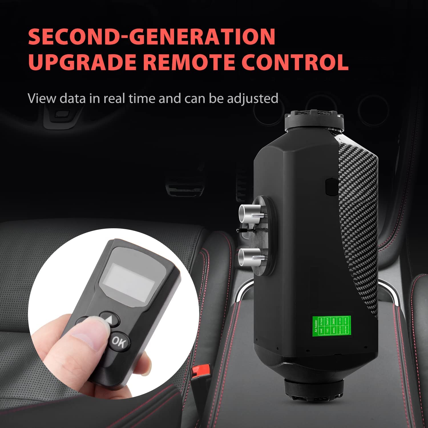 Riscaldatore Diesel, 12V Riscaldamento da Parcheggio Diesel con LCD，Telecomando e Silenziatore per Camper, Camion，Caravan，Macchine，Barche, Autobus, Tutto in Uno