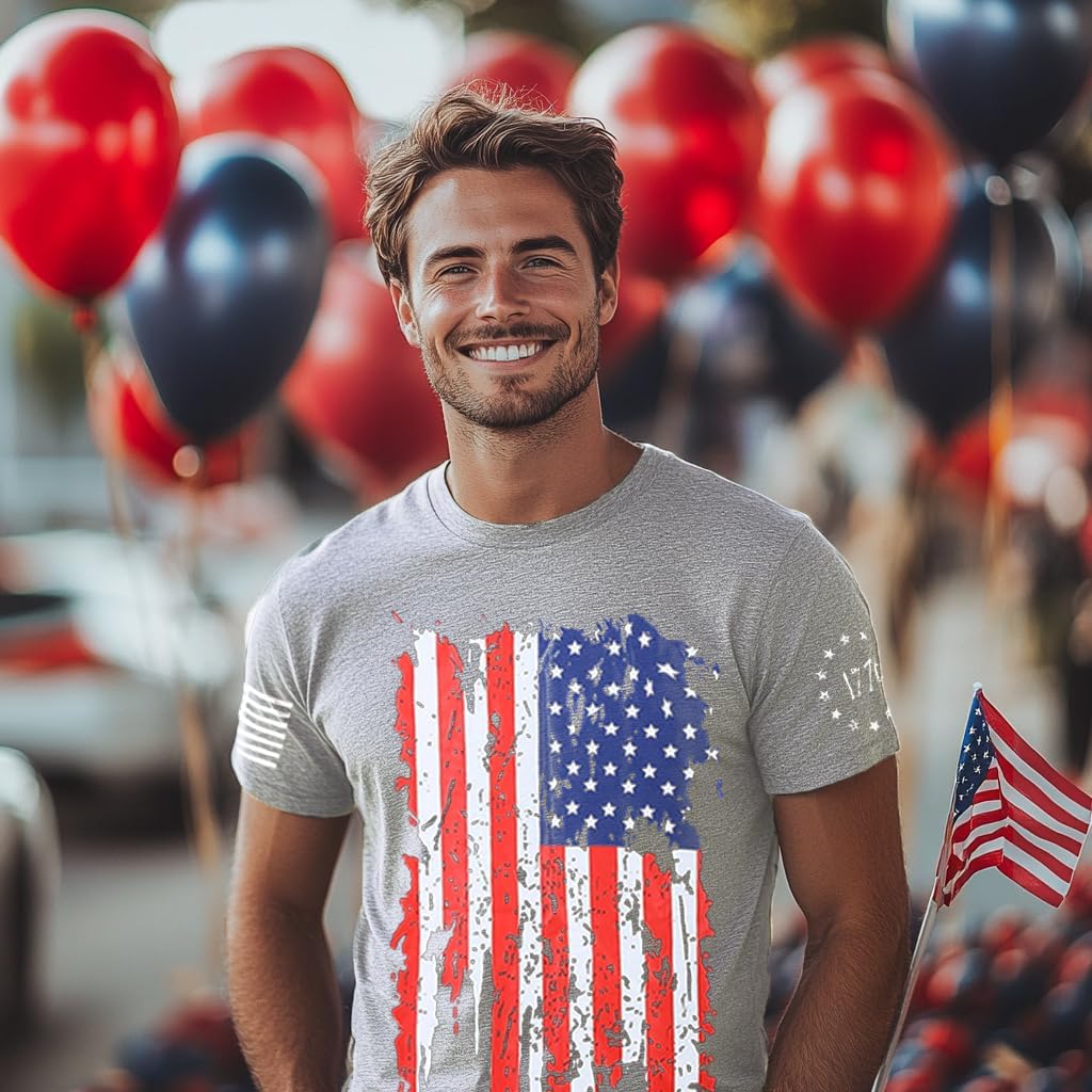 Mrocioa USA Flag 4th July American Red White Blue Star Stripes Patriotic T-Shirt Size M L XL XXL 3XL - Image 2