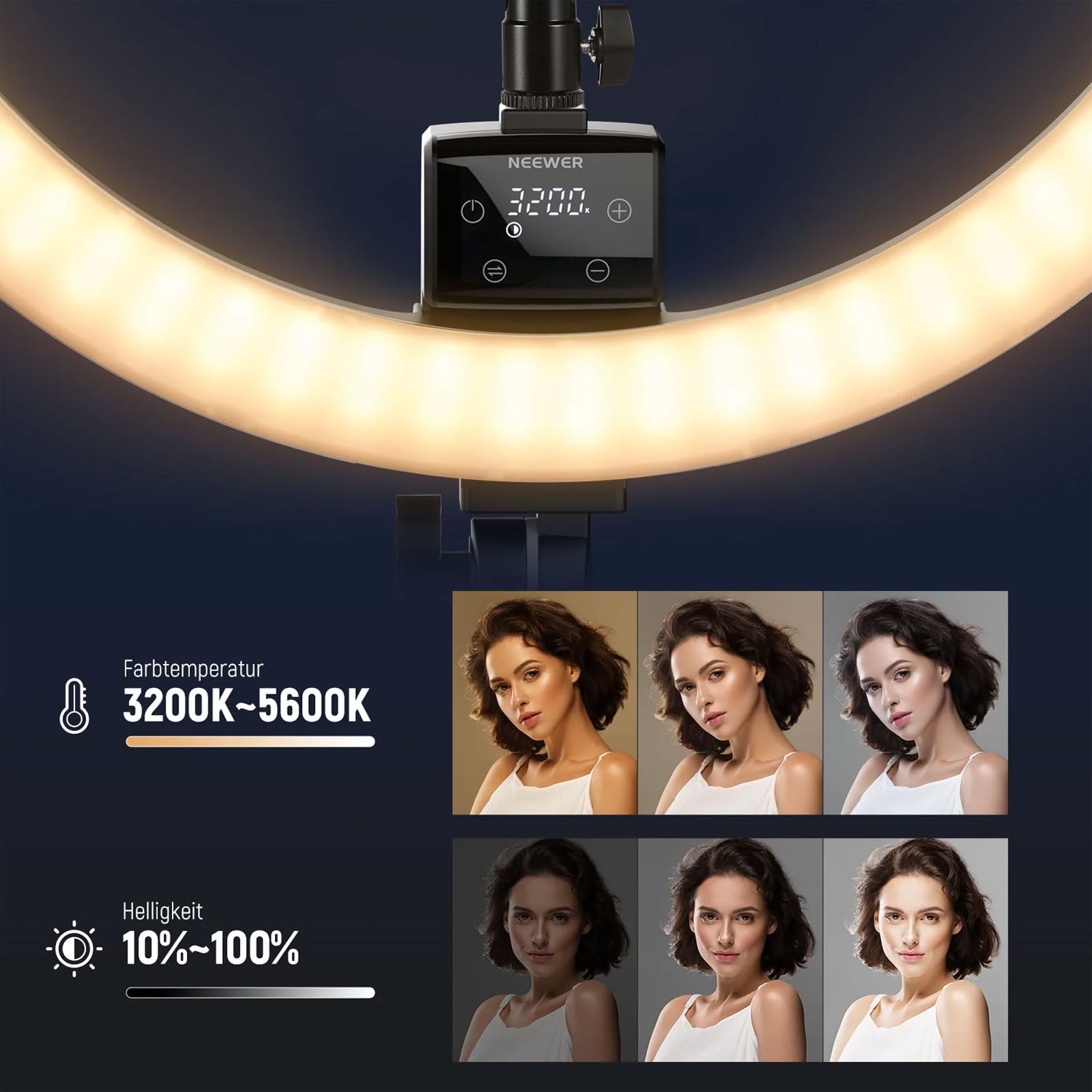 SRP18-2.4G Ringlicht LED-Leuchte mit Fernbedienung und keepdrum Mikrofasertuch