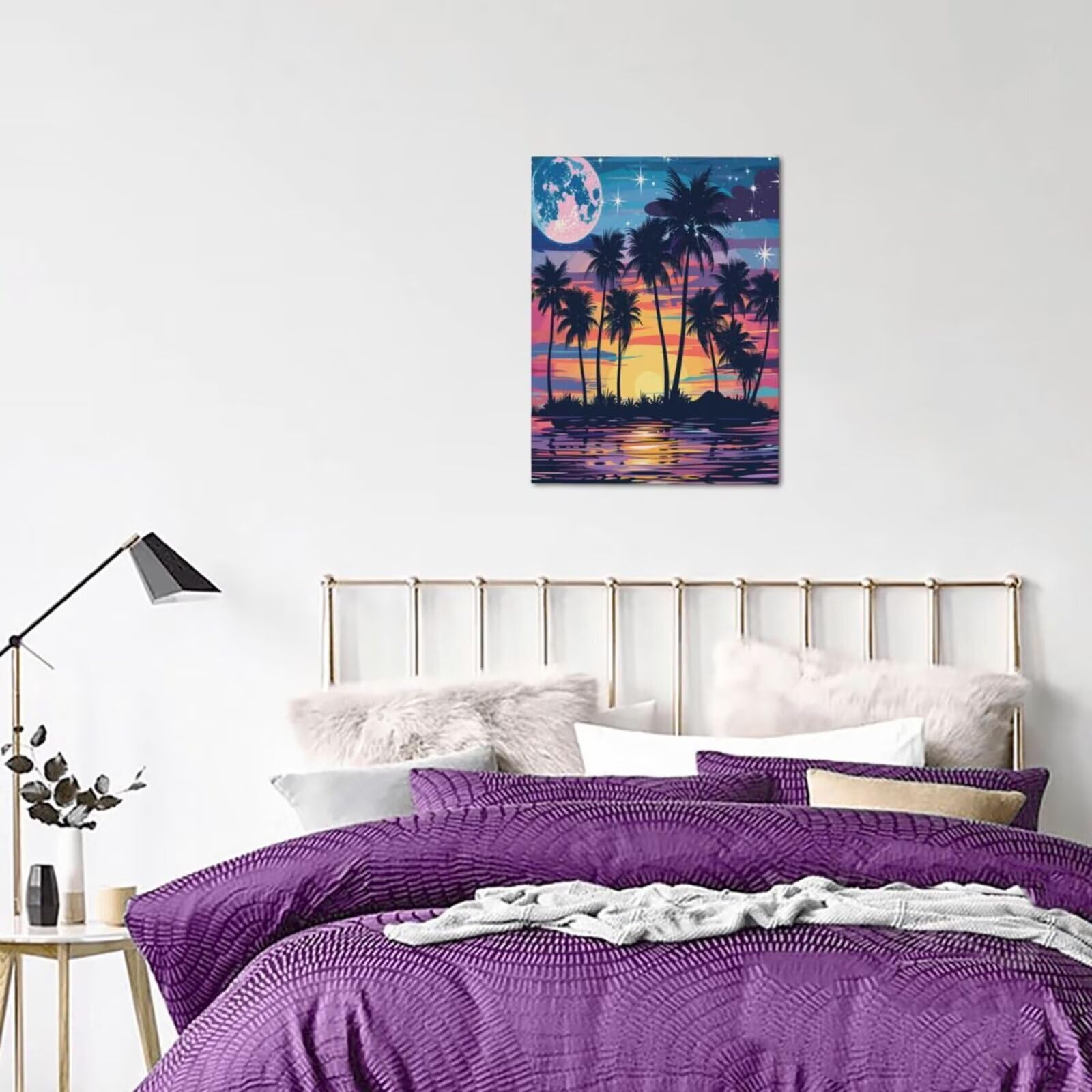 Malen Nach Zahlen Landschaft, DIY Ölgemälde Malen Nach Zahlen Erwachsene Meer, Painting by Numbers Adult/Anfänger mit 6 Pinseln und Acrylfarben, für Haus Wand Deko - (70x95 cm, Ohne Rahmen) MK74