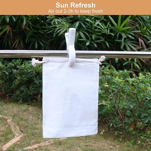 Miniatura 5 de SumDirect 20 bolsas de muselina de algodón, pequeñas bolsas de regalo ligeras blancas, bolsas transpirables con cordón, bolsas de almacenamiento