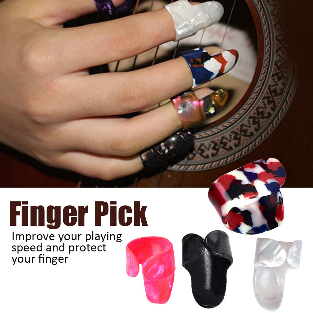 Set Diapositive E Plettri Per Chitarra - Metalliche, Con Plettri Per Dita E Scatola Di Storage