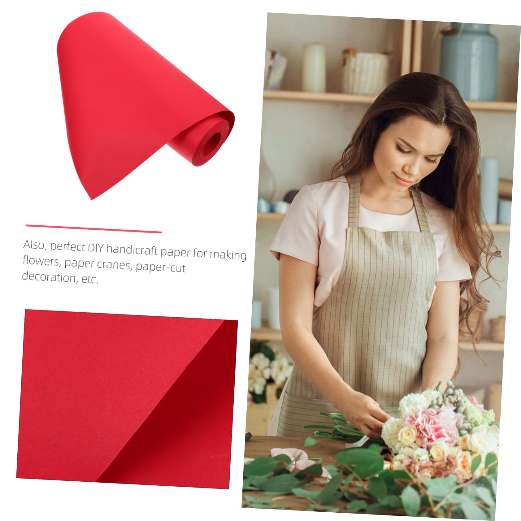 SAFIGLE Kraftpapier Zum Verpacken Geschenkpapier Blumendekorpapier Rot Für Kunsthandwerk Blumensträuße Geschenke Diy-projekte Weihnachten Geburtstage Hochzeiten Abschlussfeiern