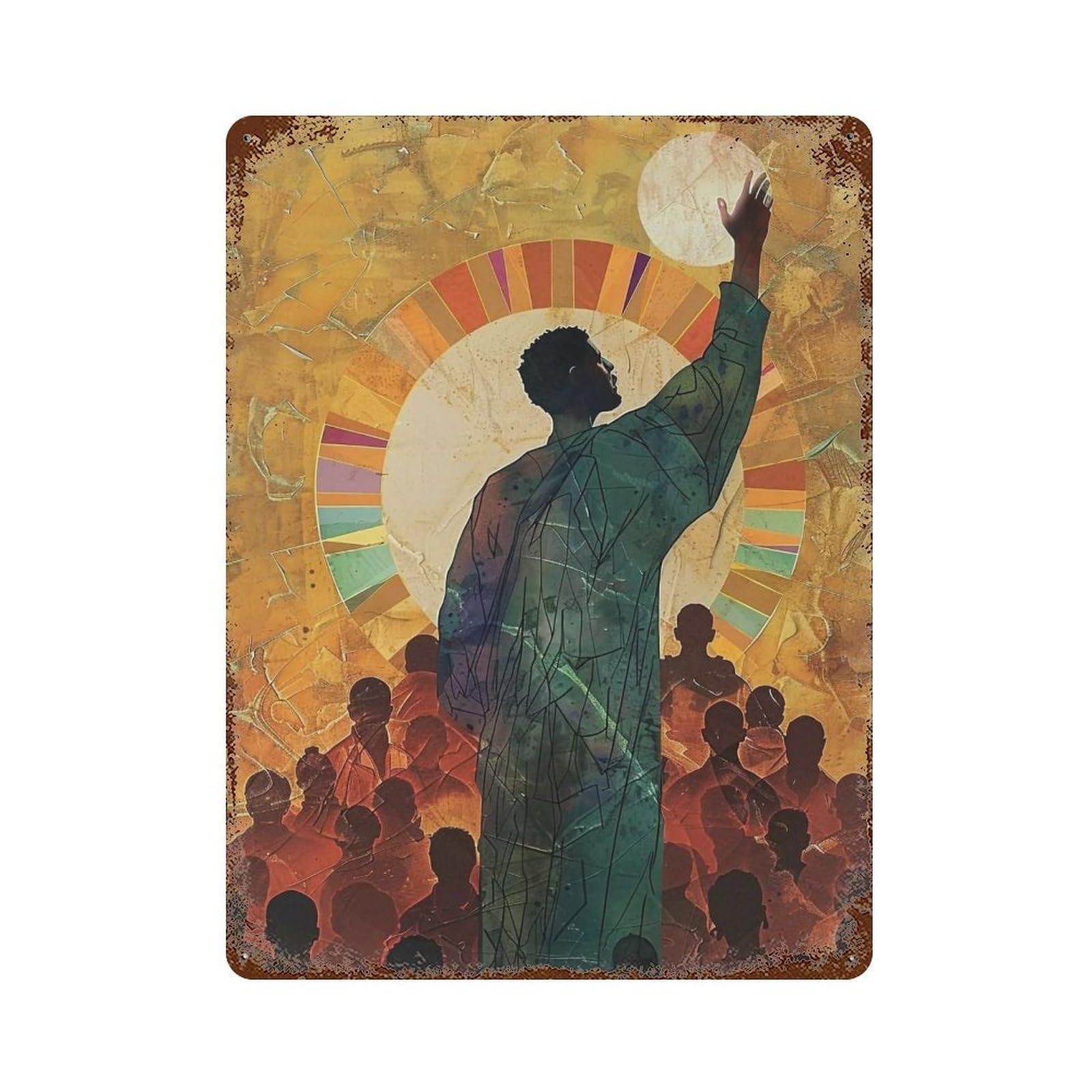 MGHTGRWE Christ’s Radiance 01 Poster Wall Art Iron Vintage Metal Tin Sign Modern Home Cofffee Club Art Bar Shop Decor 40x30cm
