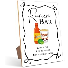 Ramen Noodle Bar Table Sign - Mexican snacks Decor, Perfect for Birthday and Baby Shower Decorations, 811 Wooden Party Sign with Stand