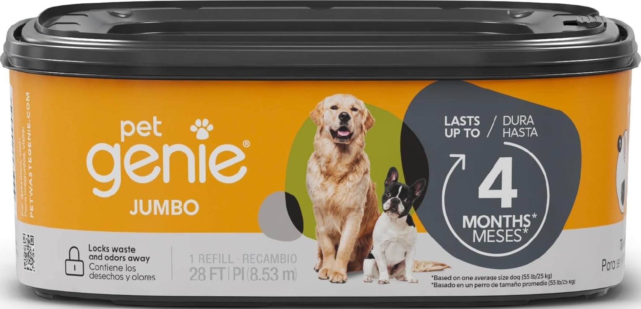 Pet Genie Hundekotbeutel, Jumbo, für bis zu 4 Monate, ultimative Geruchskontrolle, 1 Stück