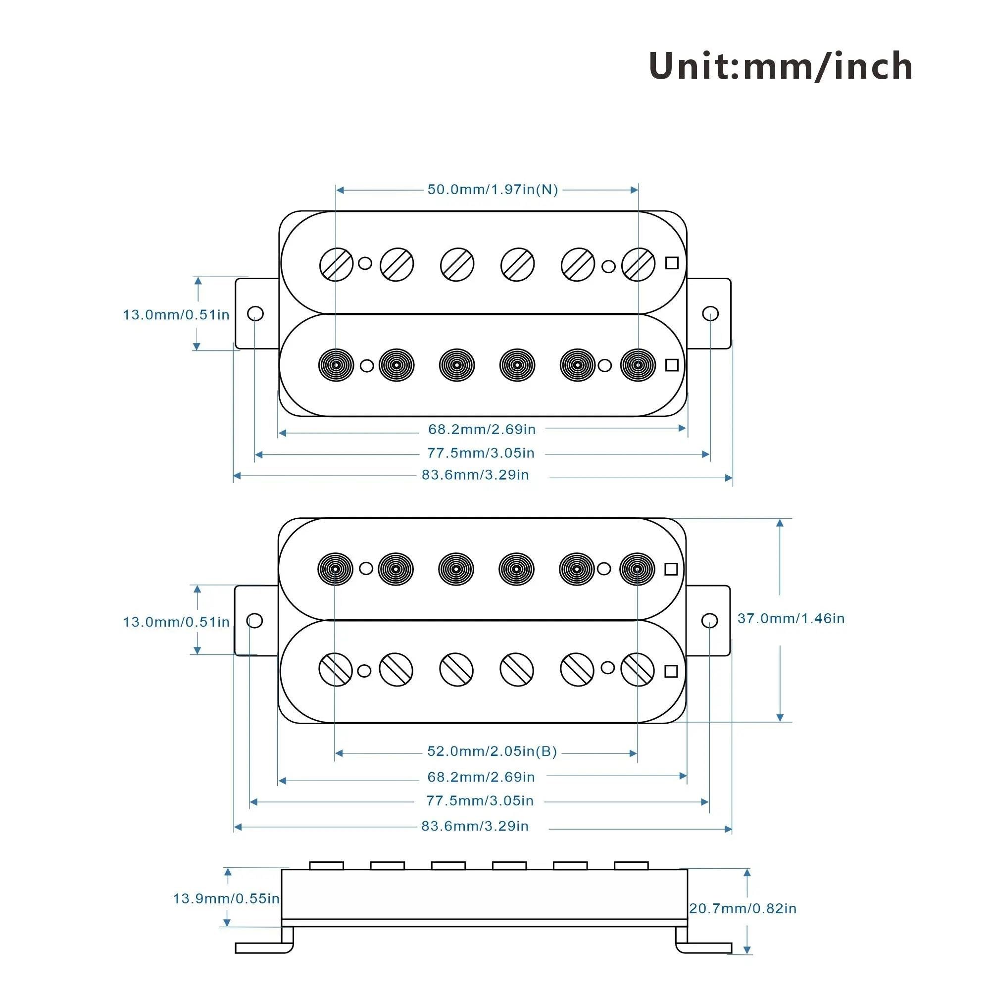 Pastilla De Guitarra Eléctrica Profesional 2 Pastillas De Guitarra Eléctrica Humbucker Alnico 2 | Establecer reemplazo de piezas de guitarra