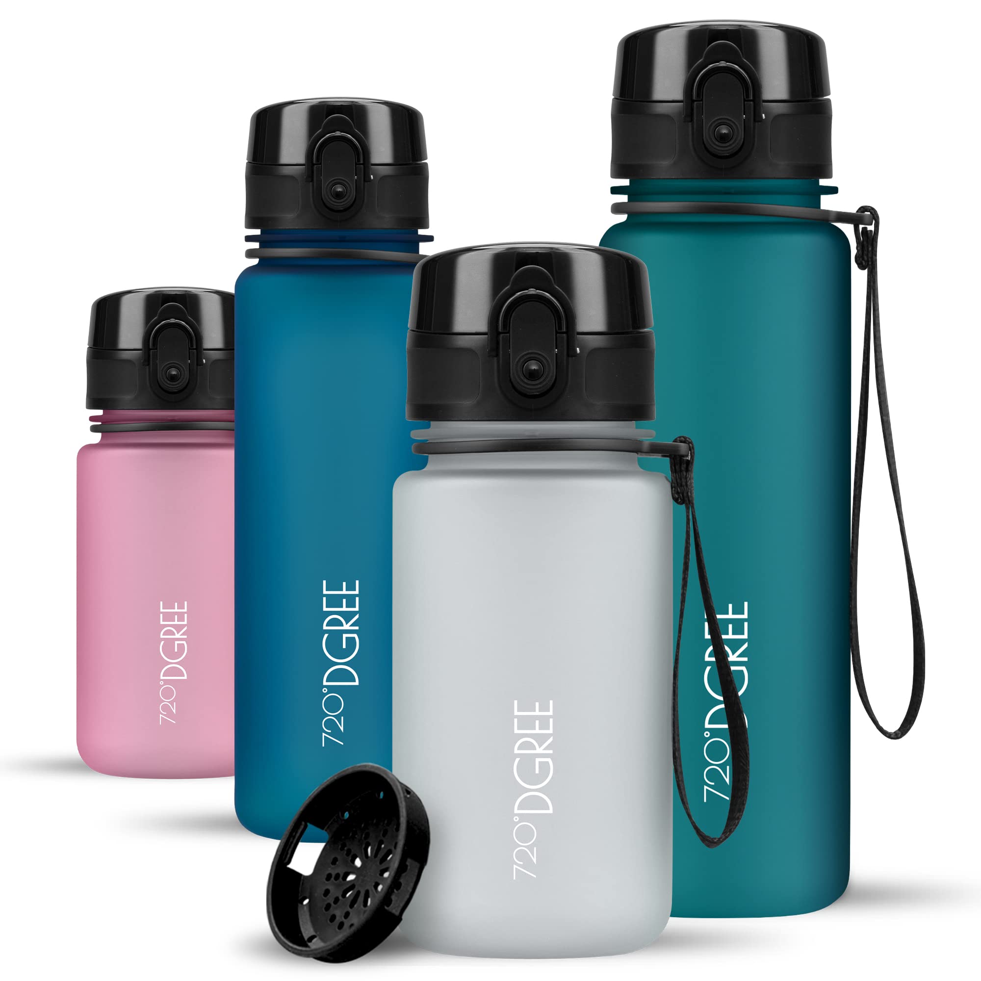 720°DGREE Botella uberBottle + colador – 350 ml, 500 ml, 650 ml, 1000 ml, 1,5 l, 2 l – Sin BPA – Botella de agua para deportes, escuela, niños, fitness, gimnasio, bicicleta, exterior – ligera — view 86