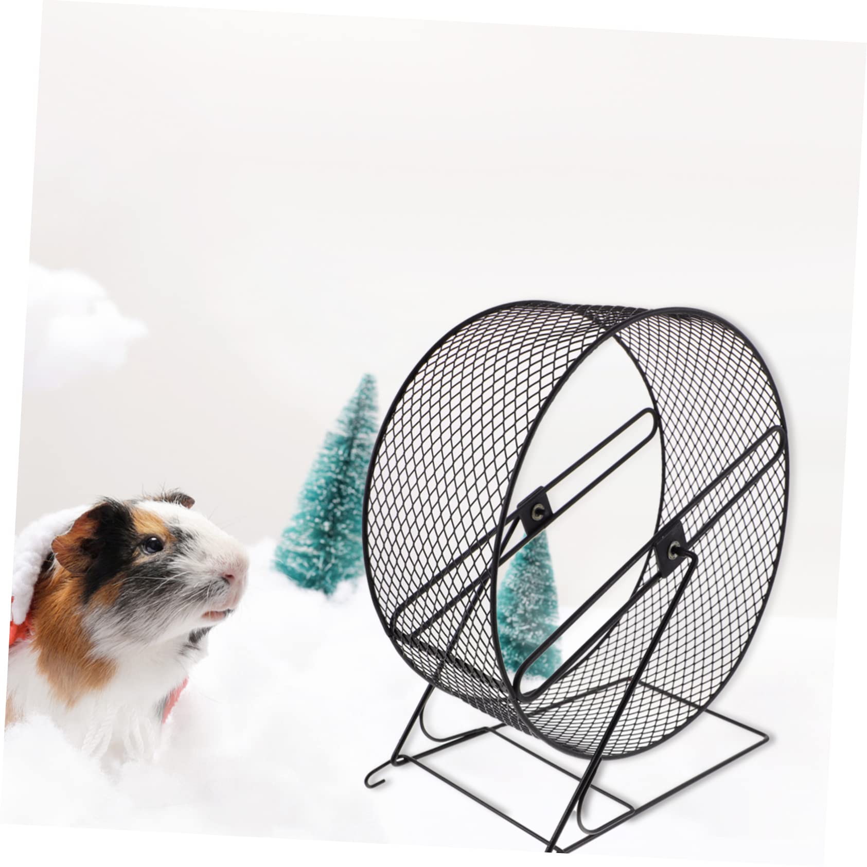 GALPADA Roue Hamster Silencieuse en Fer Noir, Jouet pour Hamster, Sûre et Amusante, pour Petits Animaux, Exercice Quotidien la Maison