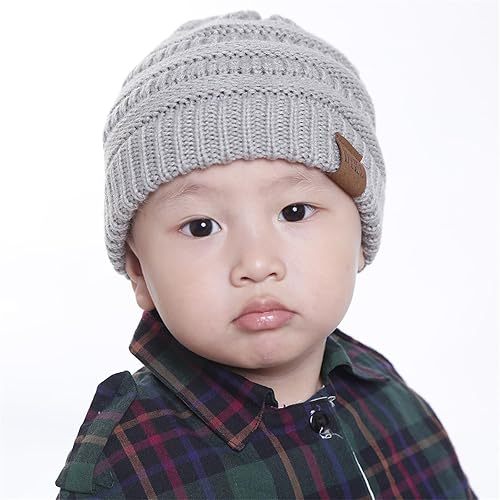 Miniatura 5 de DYKL Gorros de punto cálidos de invierno para niños y niñas, gorros suaves para bebés y niñas