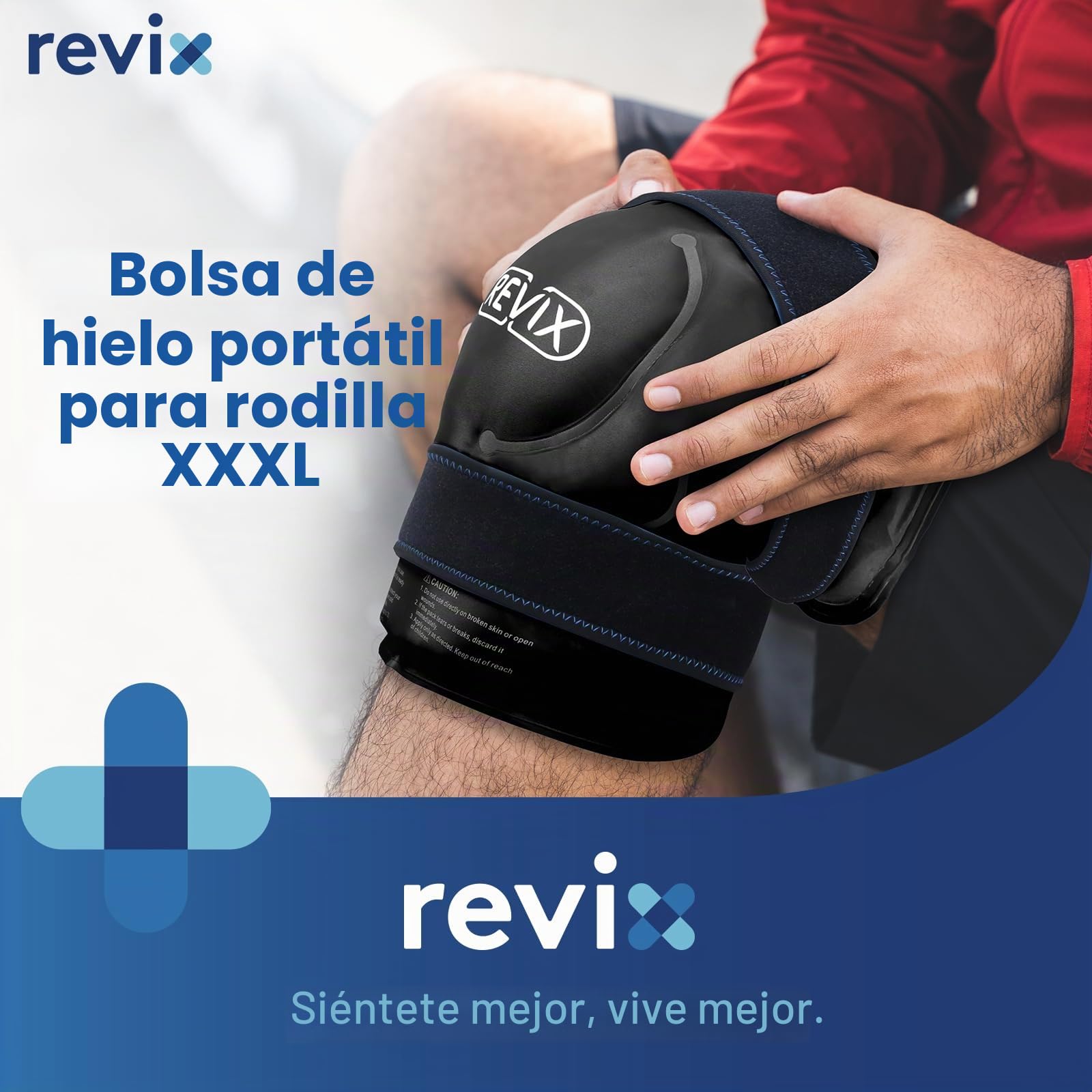 REVIX Paquete de hielo XXXL de 20 pulgadas para rodillas reutilizable, envoltura de rodilla de hielo con compresión fría para artritis, desgarro de menisco y ACL