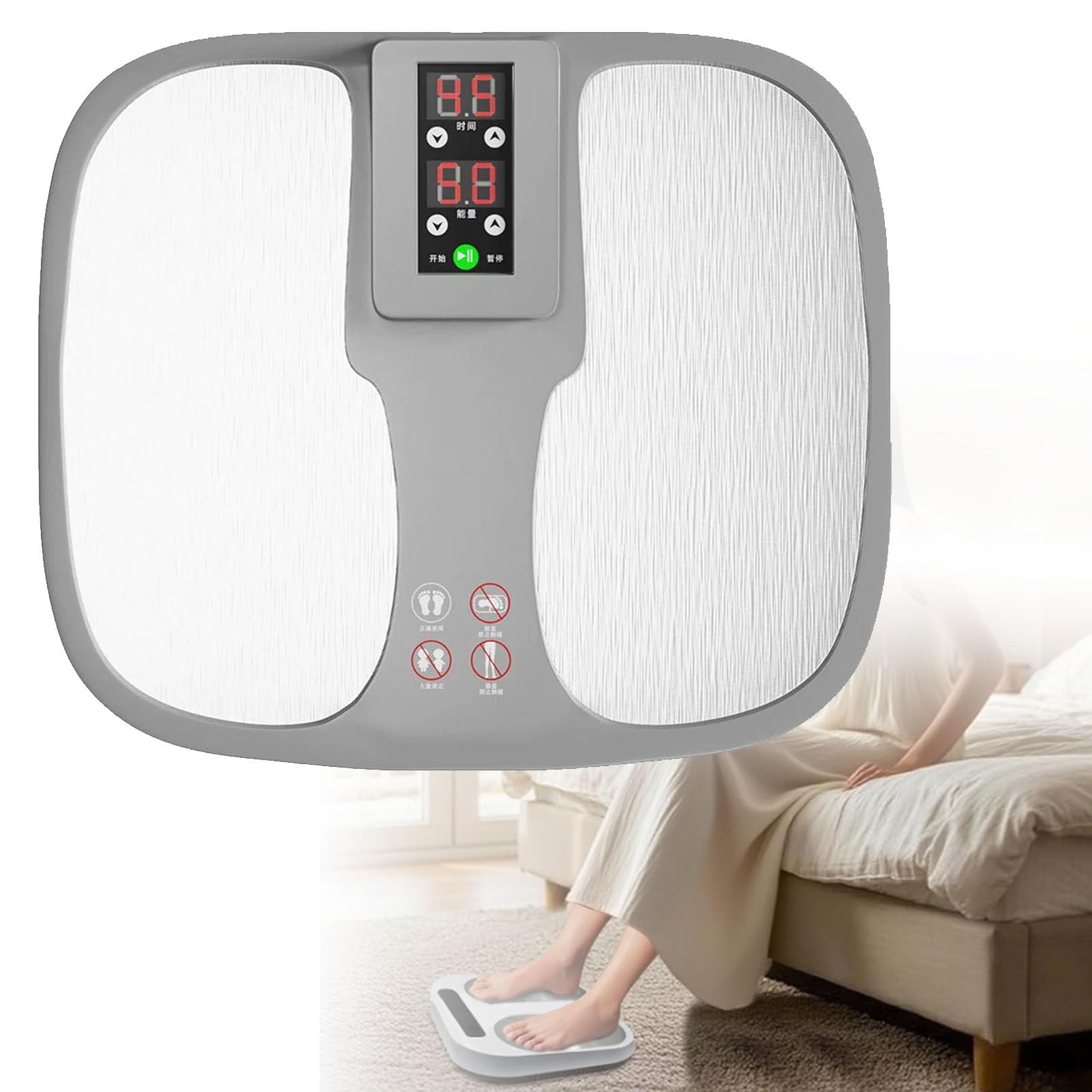 Massaggiatore plantare Shiatsu con calore, massaggiatore plantare elettrico riscaldato con funzione di impastamento, funzione calore, massaggio plantare per neuropatia, fascite plantare, regalo A
