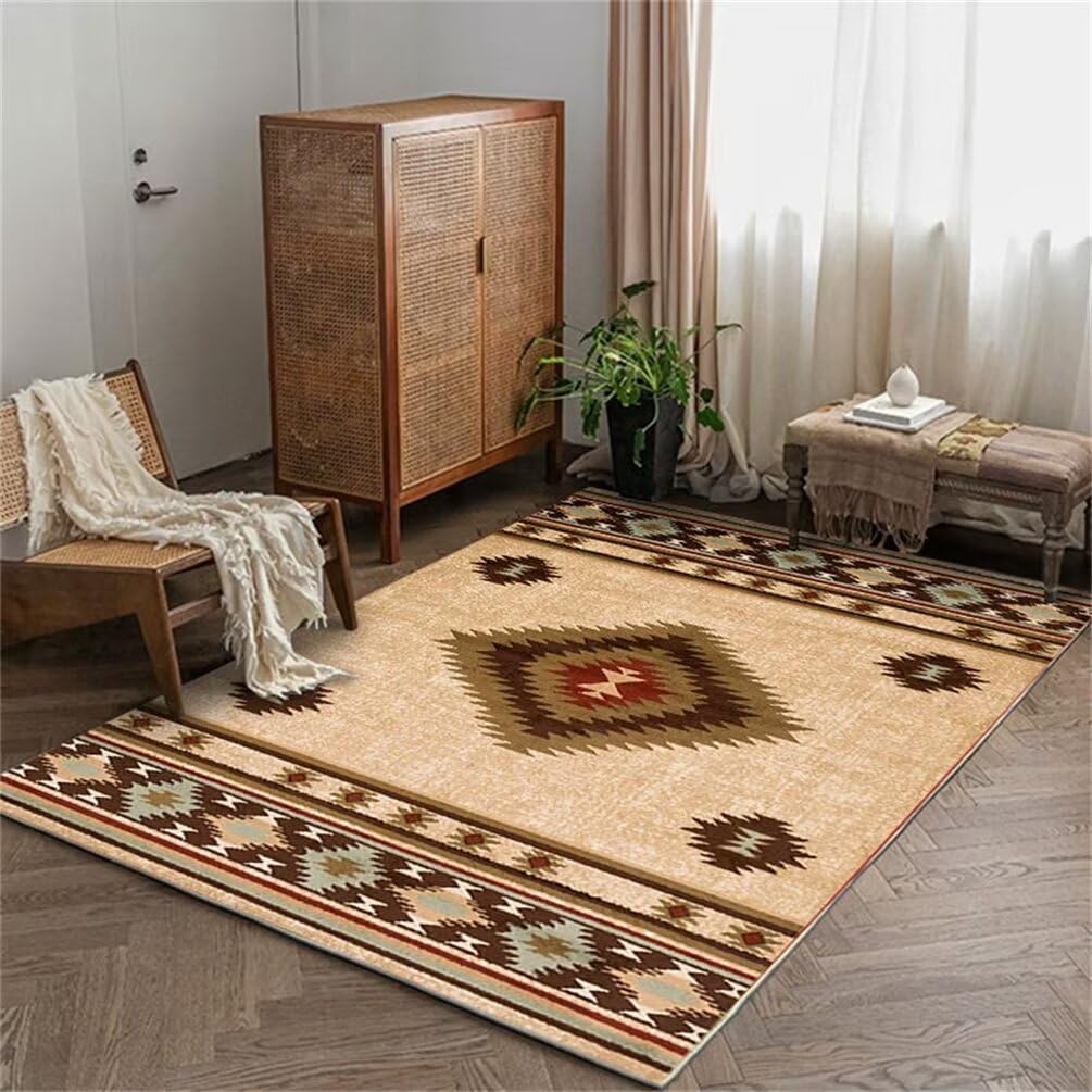 Tapis de chambre enfant rétro floral 50x80cm lavable en machine