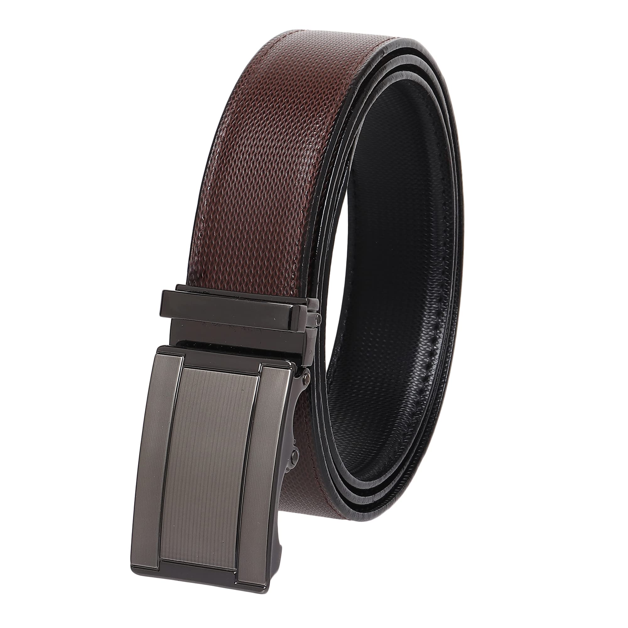 Men’s Formal & Causal Artificial Leather Reversible Black & Brown Auto-lock buckle (HTP-14)-picture-12