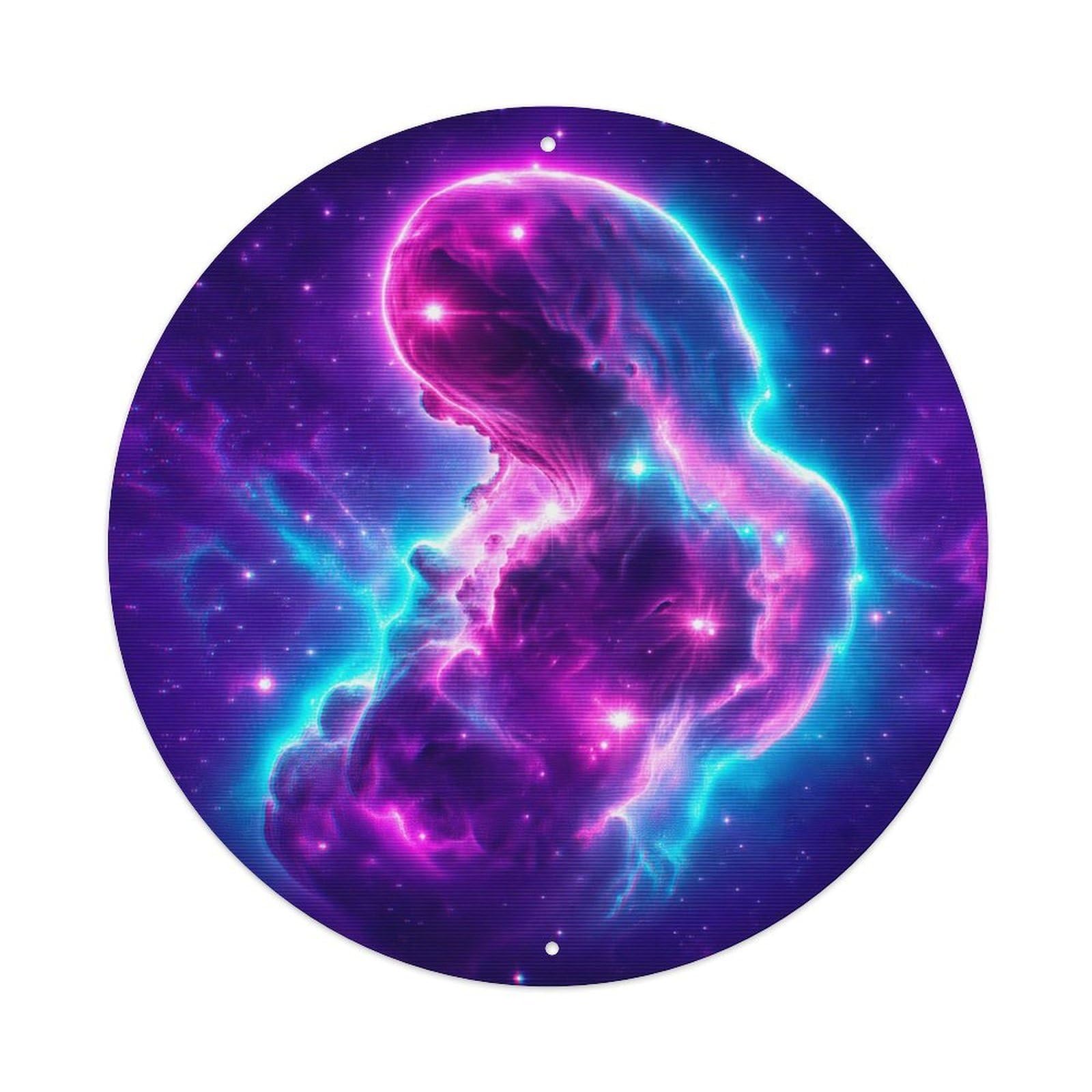 Okngb Style Astral Soul Nebula Stellar Atlas Observatory Archive Metal Tin Sign Plaque Wall Decor For Cafe, Man Cave, Club Bar, Office, Home Garden Round Metal Poster 8X8inch