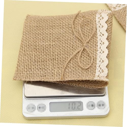 Miniatura 3 de 40 piezas de arpillera natural, soportes para utensilios, cuchillos, tenedores, bolsas de arpillera, servilleteros para decoración de fiesta de boda