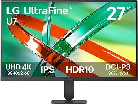 LG UltraFine  U7 27U711B-B Monitor | 27-inch UHD 4K IPS, Black