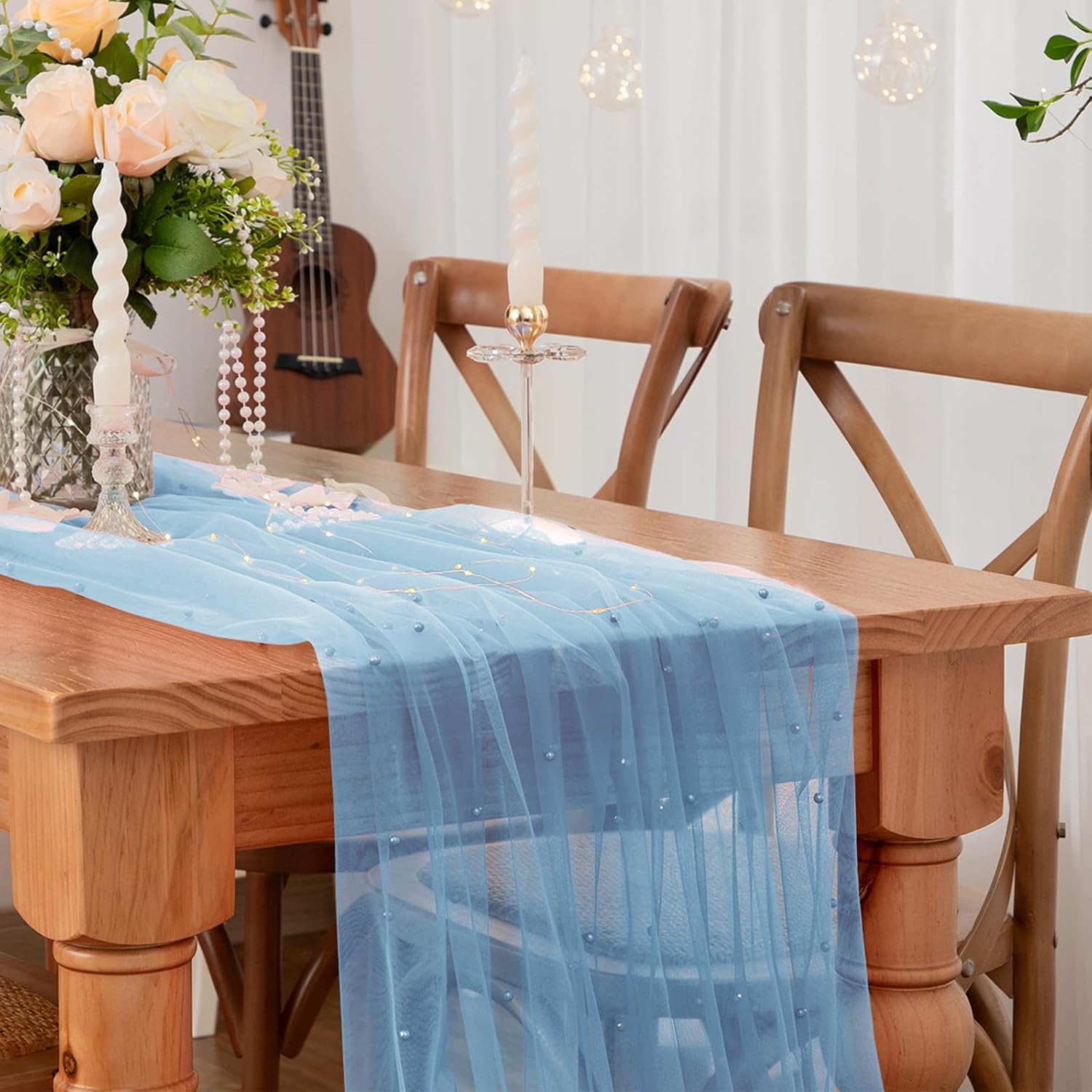 Blue Pearl Table Runner 29.5 x 120 Inch image 5