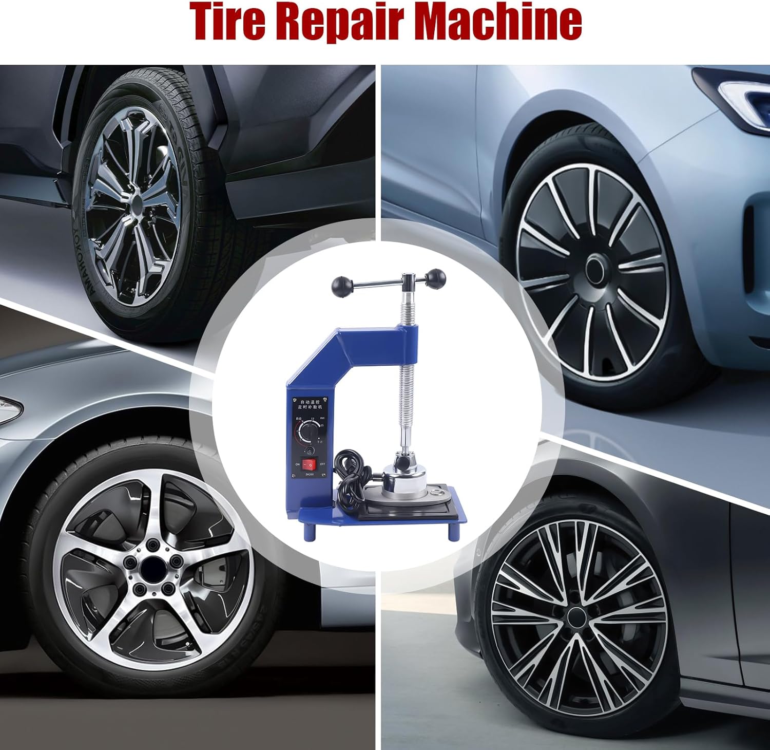 Tire Repair Kit, Tire Auto Repair Machine 110V Vulcanizing Machine Tire Patches Repair Tool, Garage Equipment DIY Tire Spreader Repair Tool Kit 140-165℃ for Car Truck