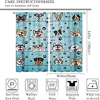 Vista 151 de Cortinas opacas con estampado de patas de perro, estampado de patas de perro y huesos, tratamiento de ventana, cortinas con aislamiento térmico