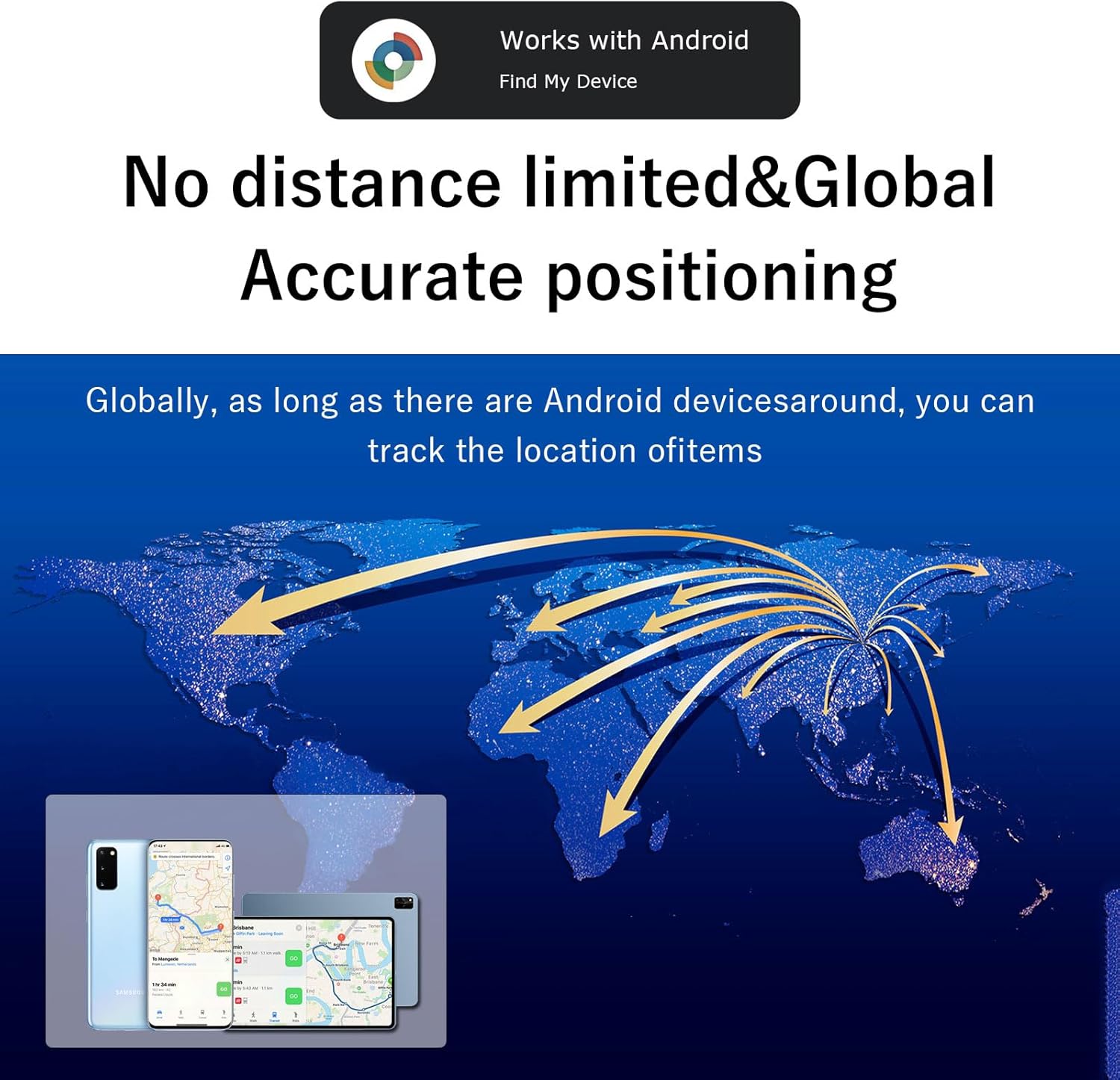 Bluetooth Tracker for Android, Google Certified Key Finder/Luggage Tracker/Item Locator Compatible with Google Find My Device App, Smart Tracking Tag for Keys, Suitcase, Backpack, Wallet(Black+White) - Image 3