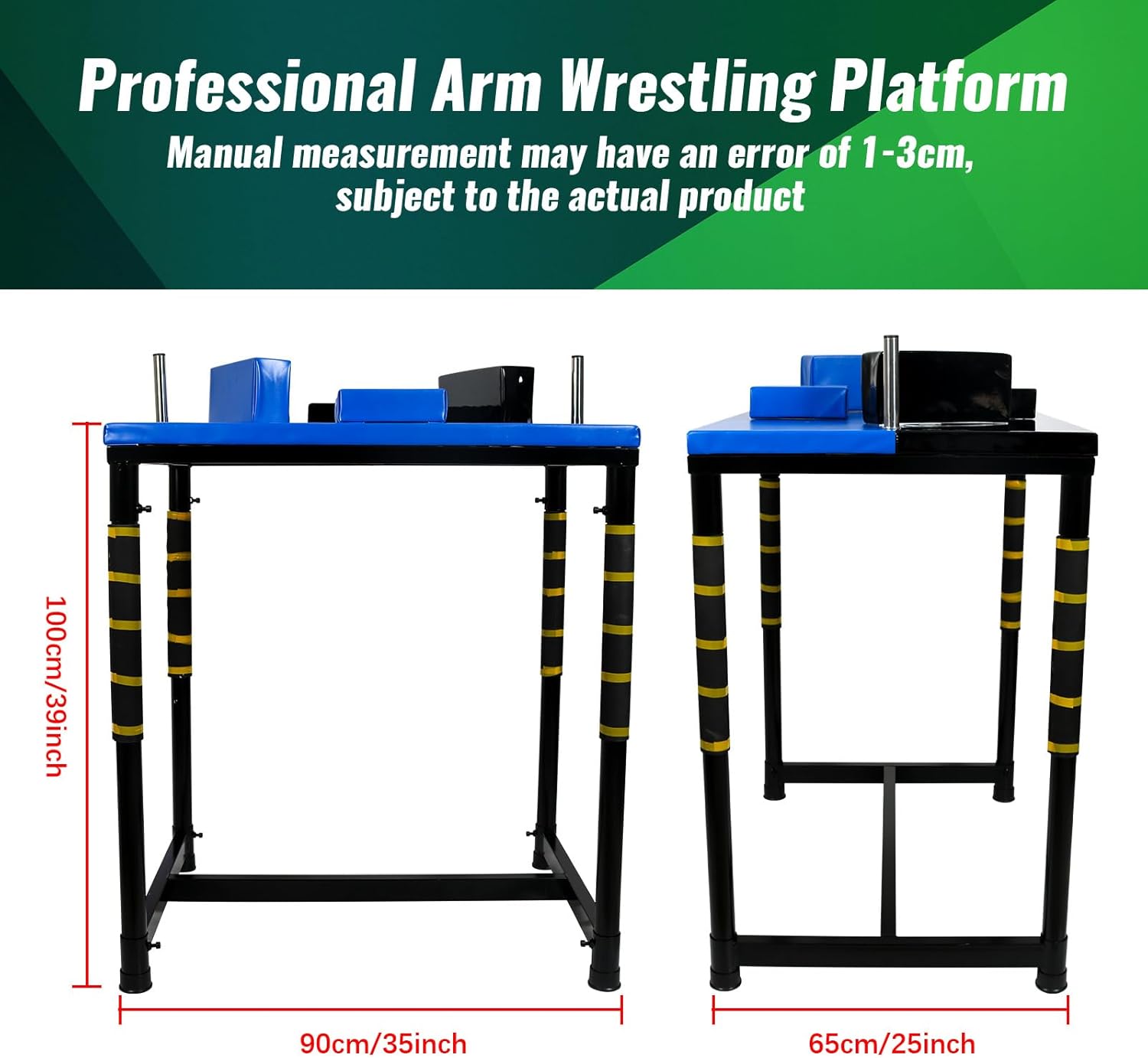 INNOLIFE Standard Arm Wrestling Battle Table, Professional Wrist Strength Training Support Plate Blue