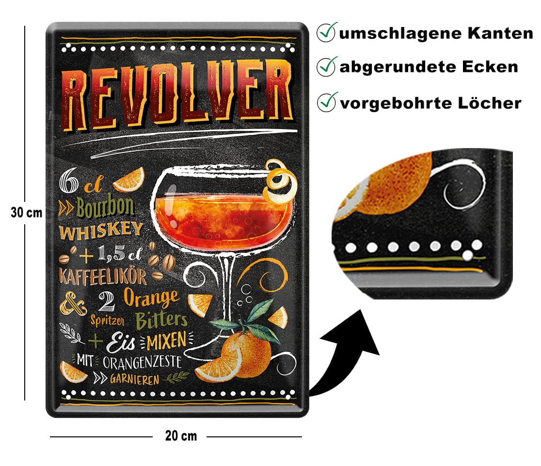 Retro Blechschild "Bahama Mama Cocktail Rezept" - 20x30 Cm, Metall, Vintage Design - Für Bar, Küche, Geschenk