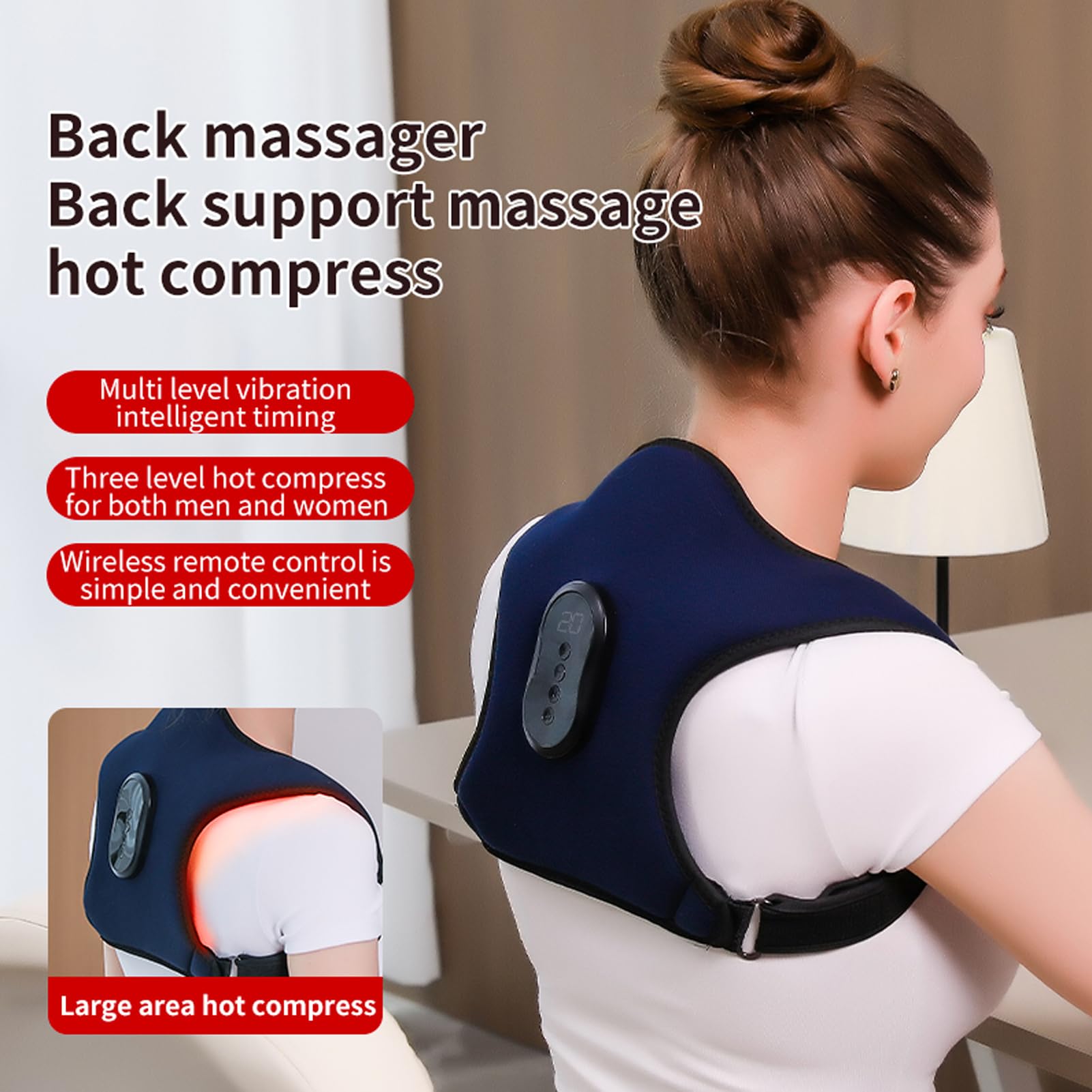 Correttore Posturale Intelligente Trainer per La Schiena Ricaricabile | 4 Modalità, Vibrazione e Calore Massaggio, Correzione Automatica, Ricaricabile, Induzione, Supporto per Schiena E Spalle
