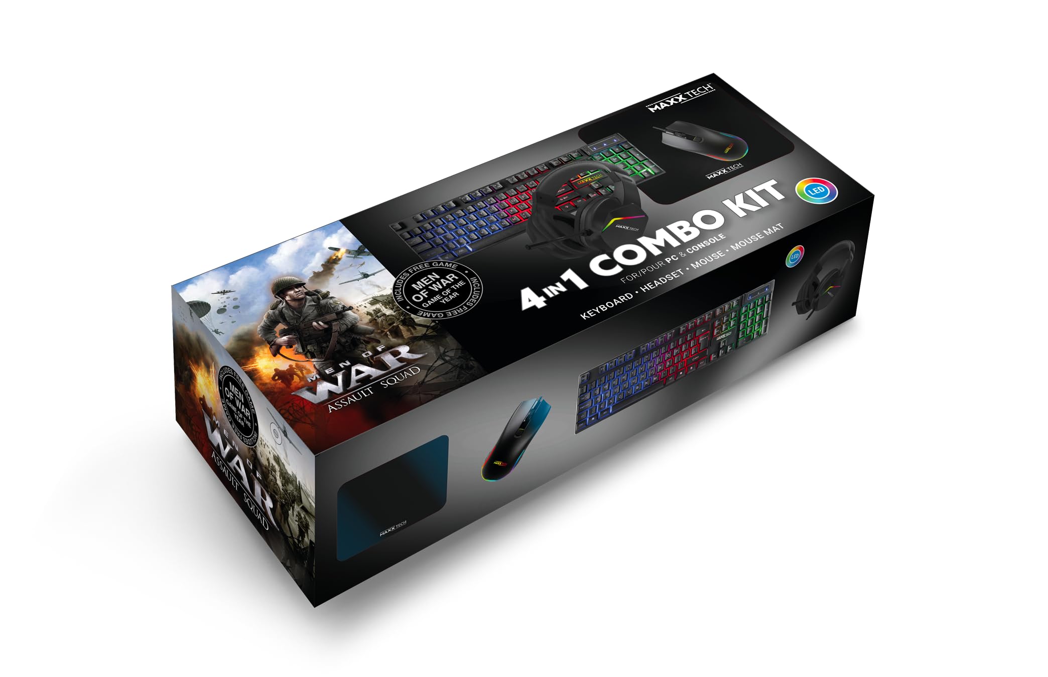 Maxx Tech  Pc 4 In 1 Combo + Men Of Wars Game - Pc (Xbox+Ps)