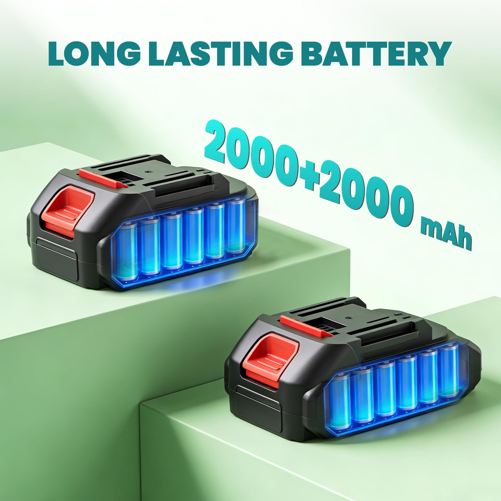 Cortasetos Batería 21V,Corta Setos Jardín Batería Potente con 2 Baterías 2000 mAh, Hoja de 51 cm, Cortasetos Eléctrico Inalámbrico para Jardín Doméstico
