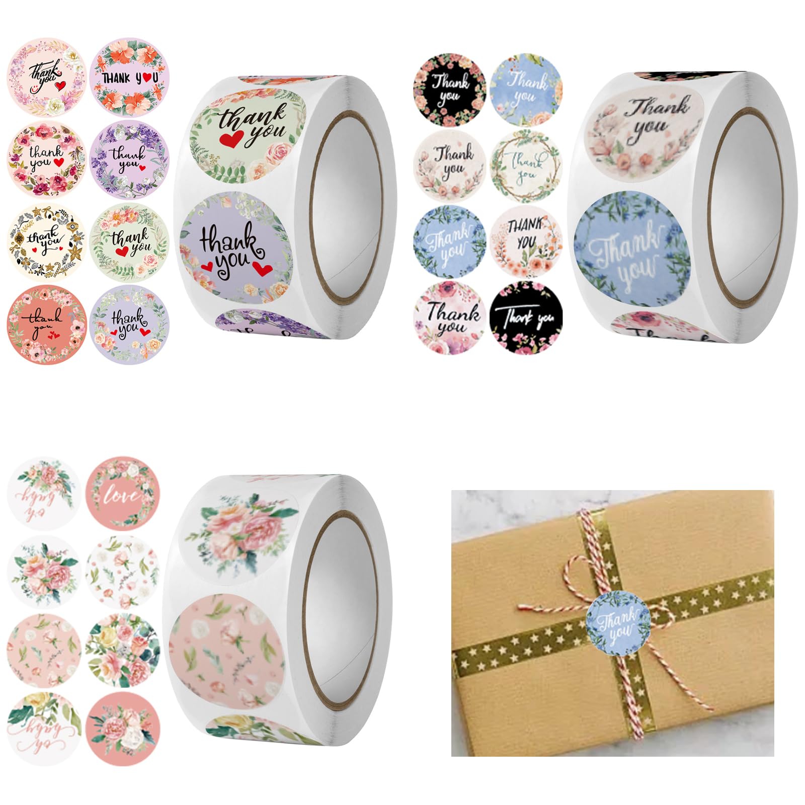 300 Autocollants "Merci" En Papier Kraft - 3,8cm - Ronds Et Auto-adhésifs - Pour Emballage Cadeaux, Enveloppes