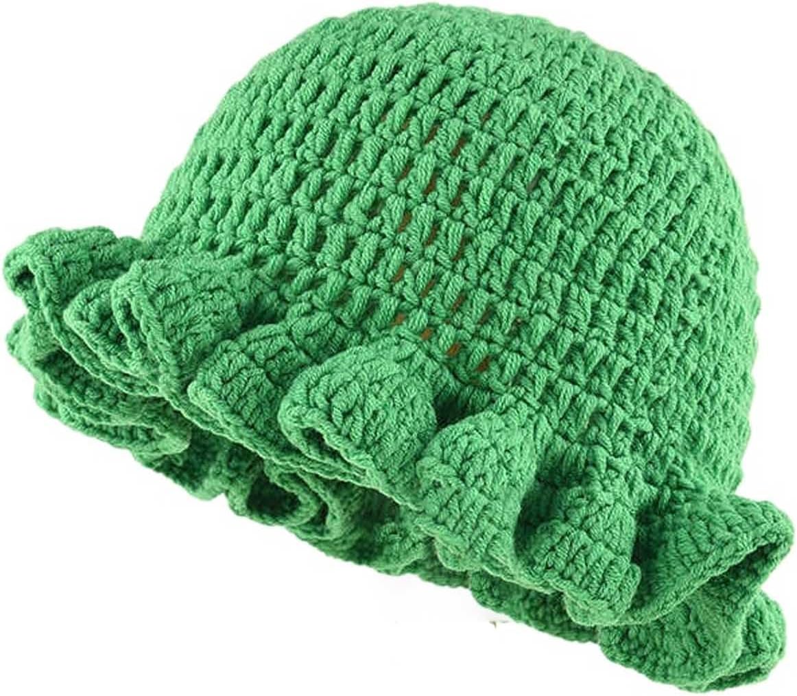 Crochet Bucket Hat Women Trendy Knit Floppy Cap Cute Boho Handmade Beanies Outdoor Boho Travel Fishing Hat