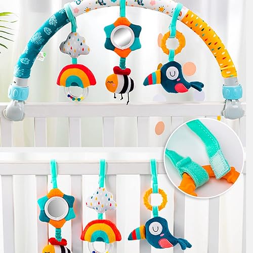 Miniatura 7 de Caterbee Barra gorila para bebé, accesorio para cochecito y cuna, arco de actividades de cochecito, juguetes de viaje para moisés para niños