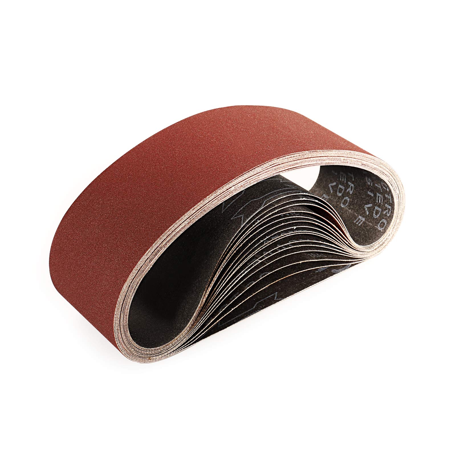 Sruhrak Grain 75 X 533 Mm Sanding Belts, 150 Grits Fabric Sanding Belts For Stripping And Sanding - 15 Pack