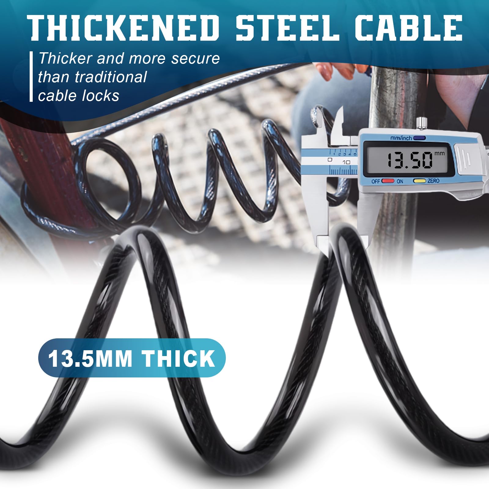Lucchetto Monopattino Elettrico, Lucchetto Bici, Antifurto Monopattino Elettrico, Accessori Monopattino Elettrico, 31.8inch Serrature Antifurto per Bicicletta Elettriche, E Scooter