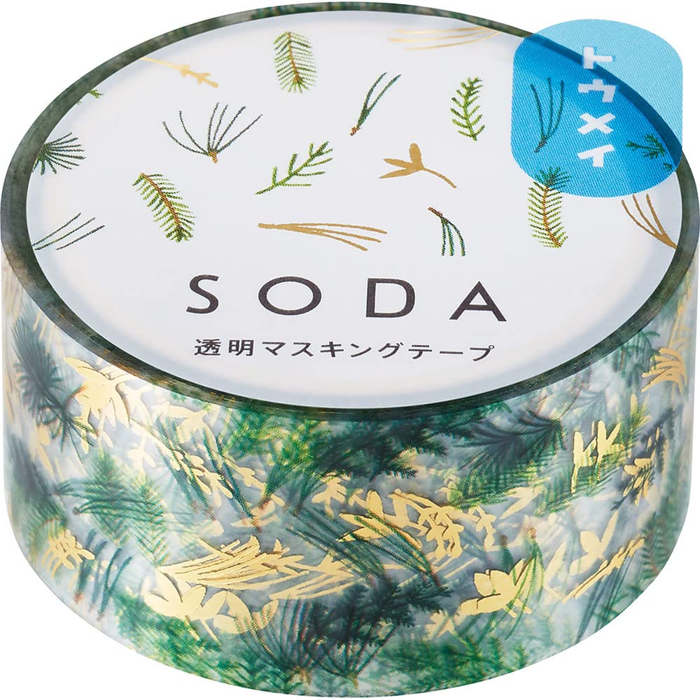 King Jim CMTH20-002 SODA Masking Tape, Transparent, Width 0.8 inches (20 mm), Green