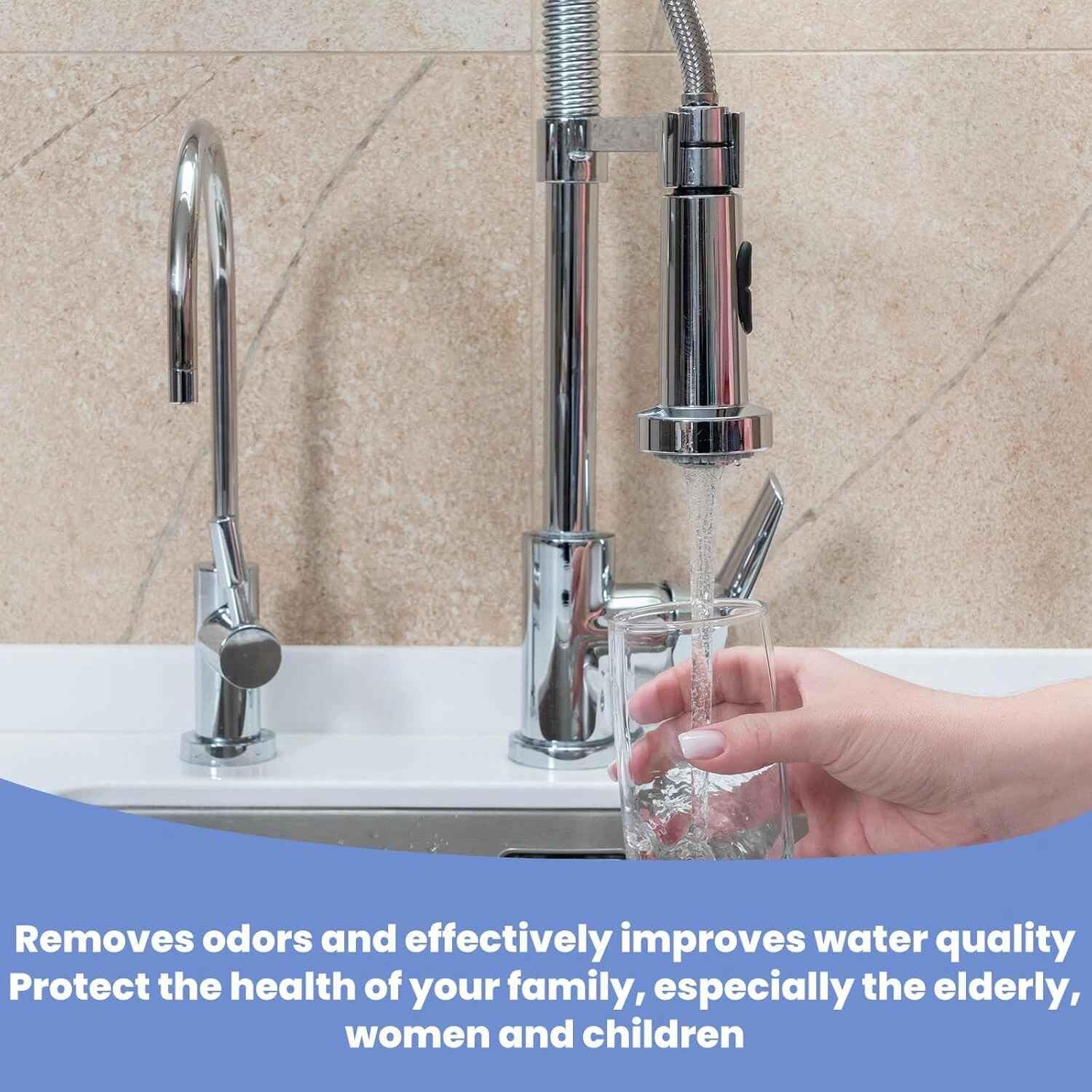 6 Pcs Faucet Filter Purifier Replacement for Bathroom Sink Kitchen Sink with PP Cotton Faucet Extender Faucet Water — view 5