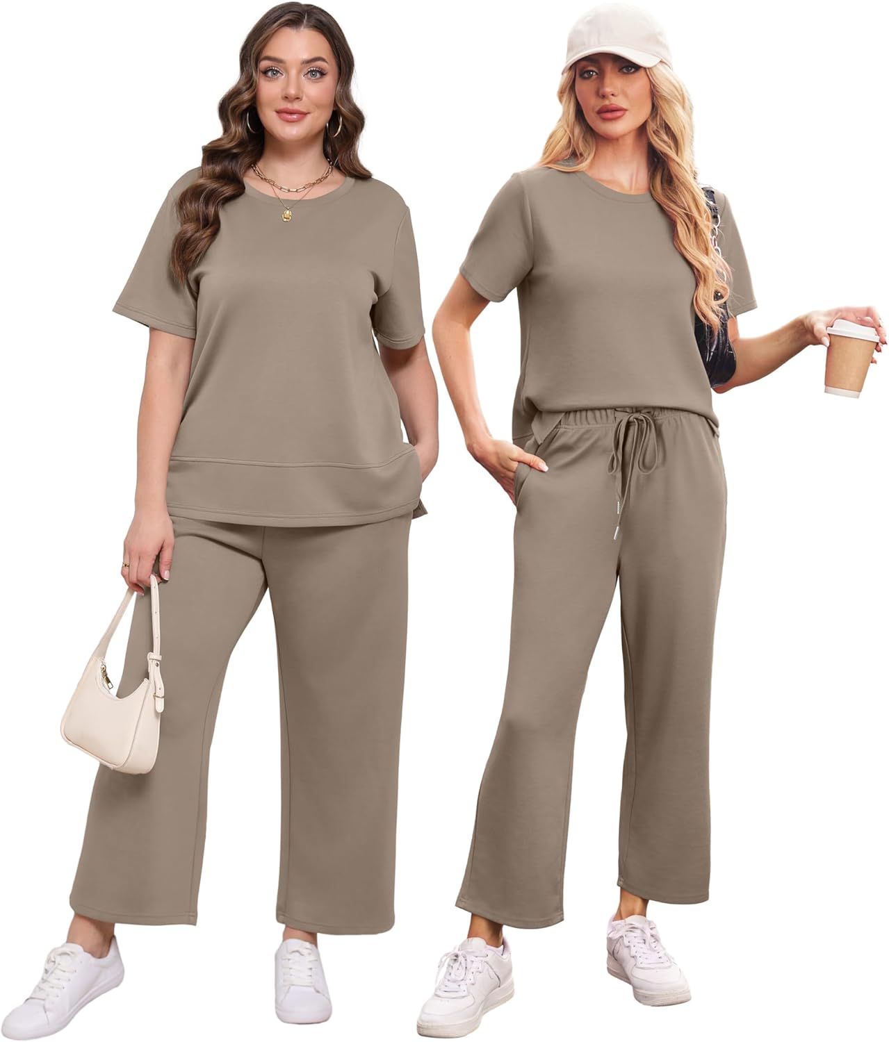 XIEERDUO Women's Side Slit Lounge Sets 2026 Fashion 2 Piece Travel Outfits Cozy Loungewear Wide Leg Tracksuits S-3XL - Image 4