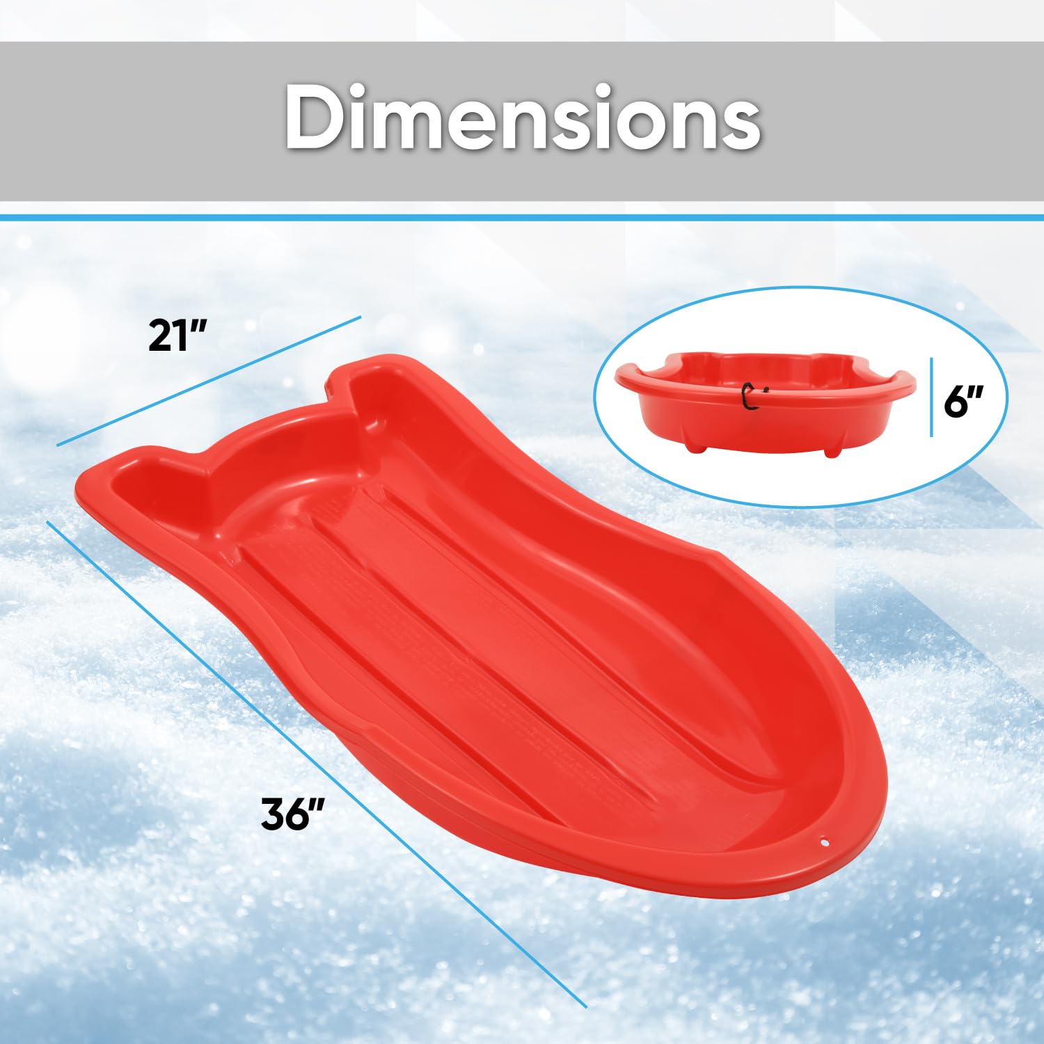 Superio Toboggan Snow Sled for Kids and Adults, 37