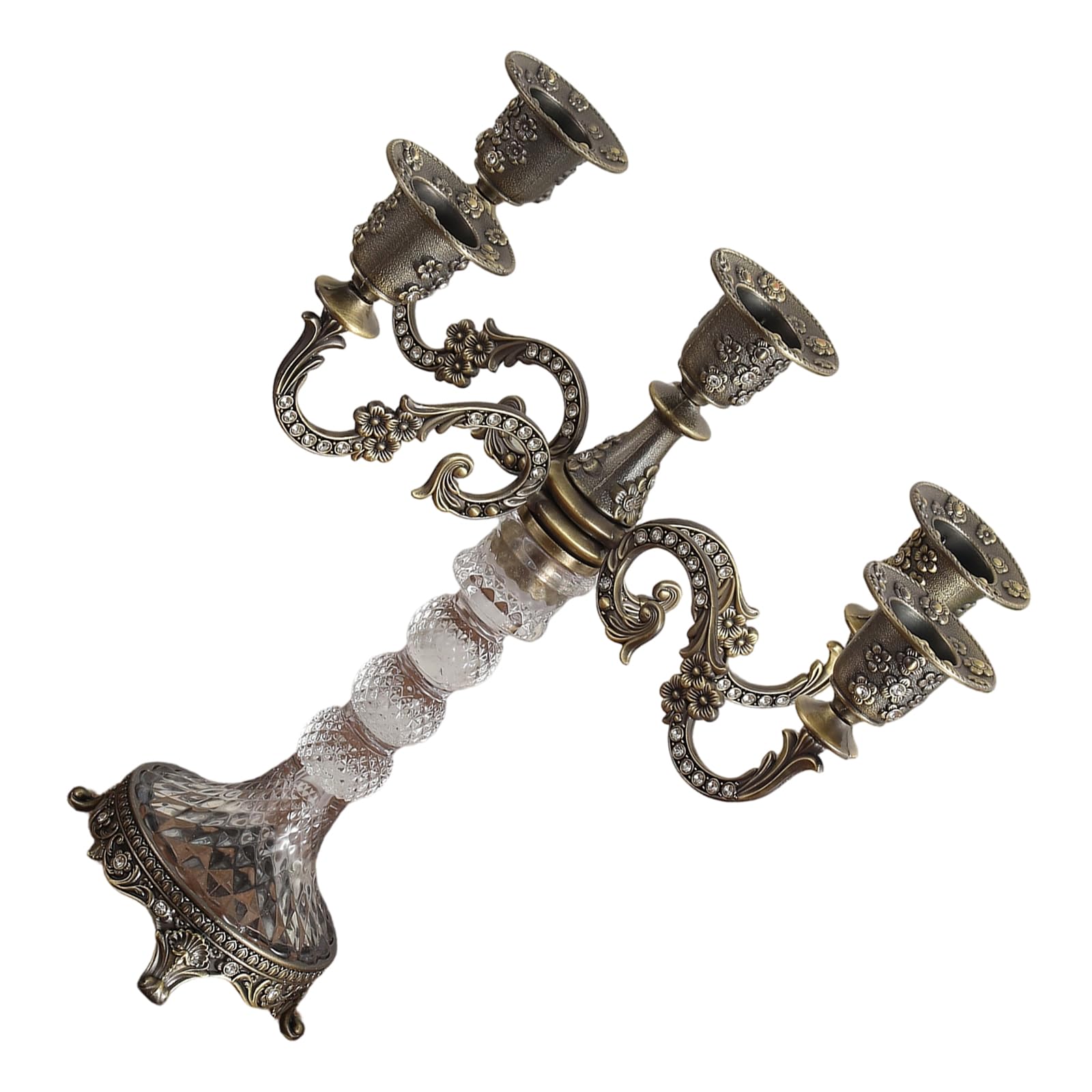 Decorative Stands Iron Taper Holders Candelabra Retro Candlestick for Wedding, Table Centerpieces Cast Iron Metal Candelabra Candlestick