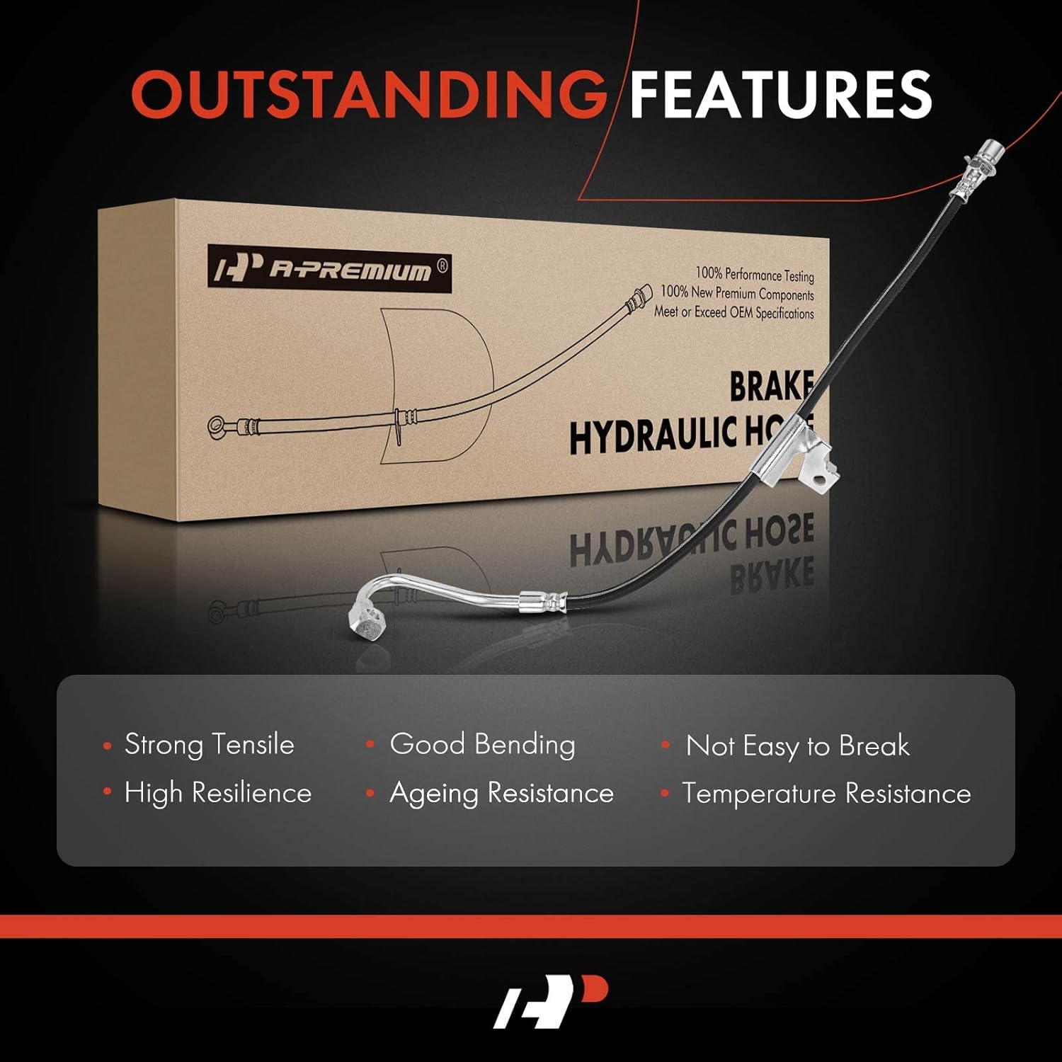 A-Premium Front Side Brake Hydraulic Hose Compatible with Select Chevrolet, GMC, Isuzu and Oldsmobile Models - Blazer, Hombre, S10, Bravada, Sonoma, Jimmy - Replace# 8221636510, 8221636520 (Pack of 2)