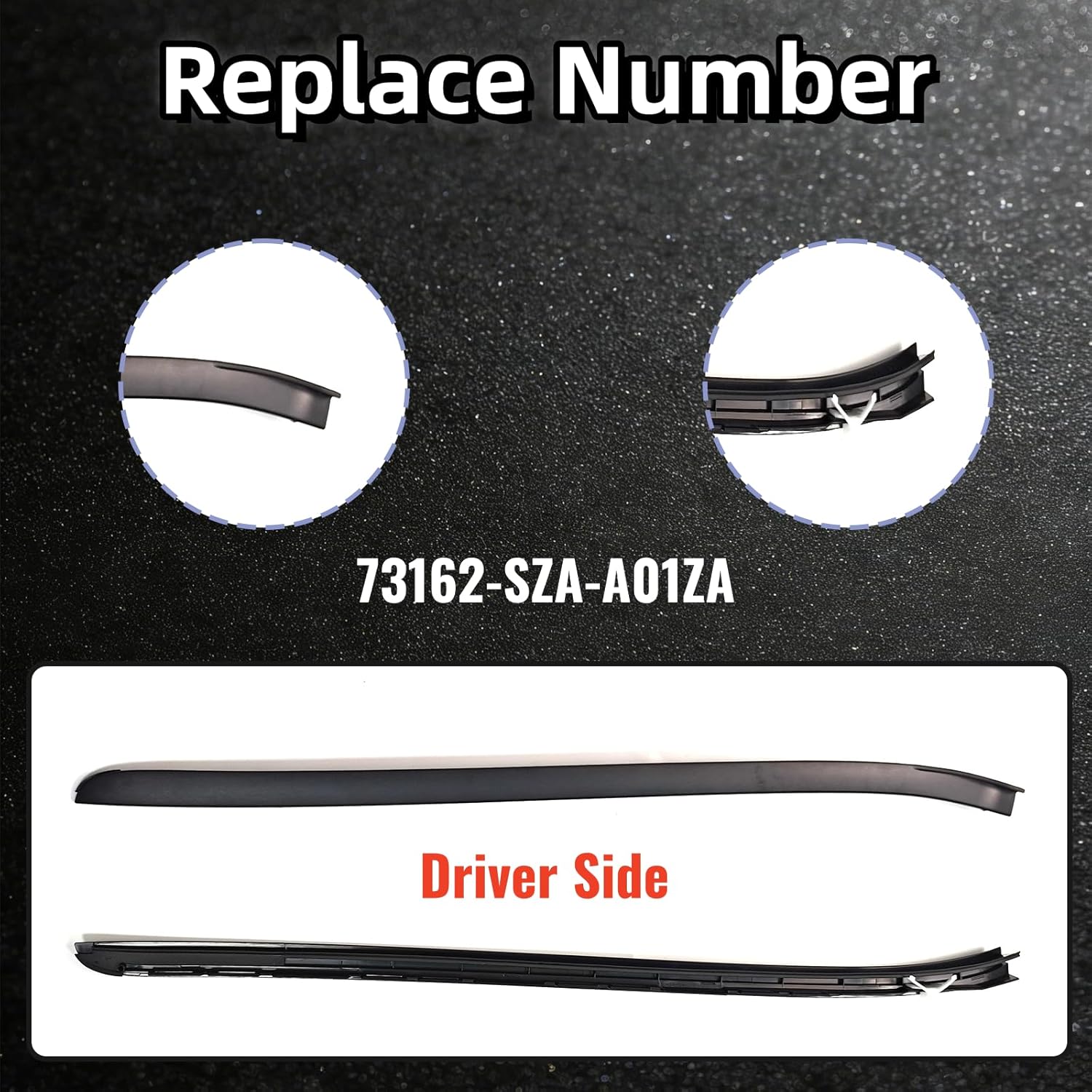 A Pillar Driver Side Windshield Trim Molding Left Front Side Fit for 09-15 Honda Pilot 73162-SZA-A01ZA