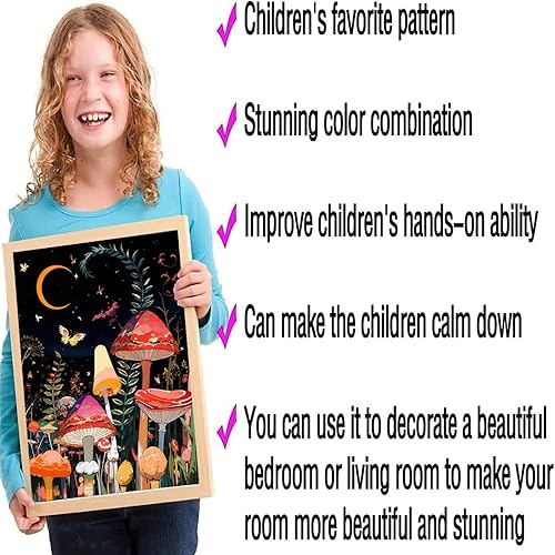 Miniatura 4 de DOTSOPS Kit de pintura de hongos con diamantes, kits de pintura de diamantes para adultos, pintura de puntos de diamante 5D, taladro completo para