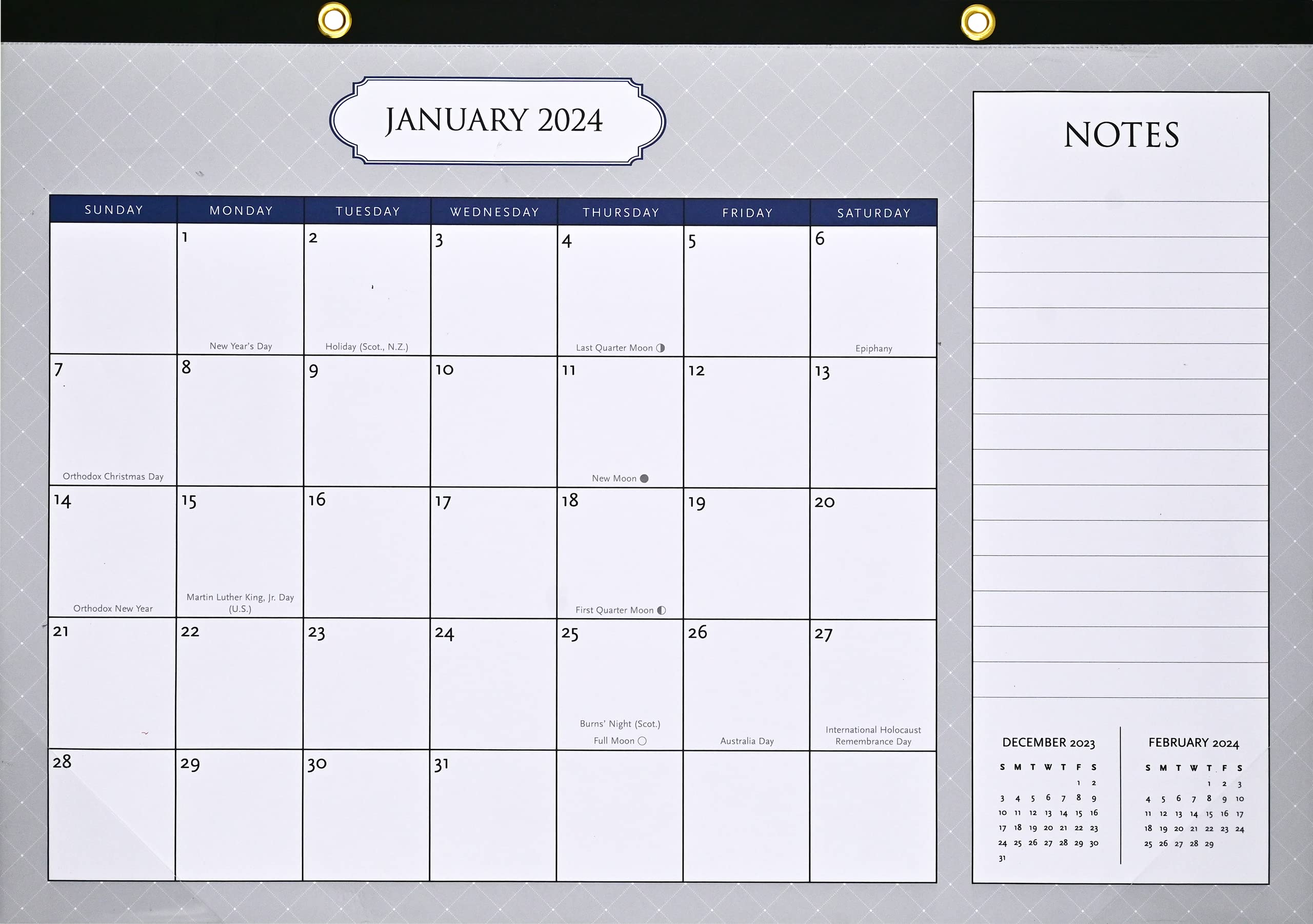 2024 Classic Desk Pad and Wall Calendar - 11'' x 17'' - (12-Month Calendar with 152 bonus stickers!), multi, 11 x 17