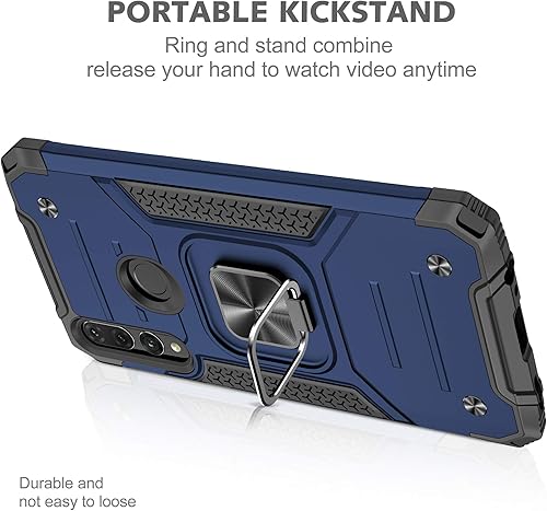 Miniatura 2 de Asuwish Funda compatible con Huawei Y9 Prime 2019 y protector de pantalla de vidrio templado, soporte de anillo celular con soporte para teléfono