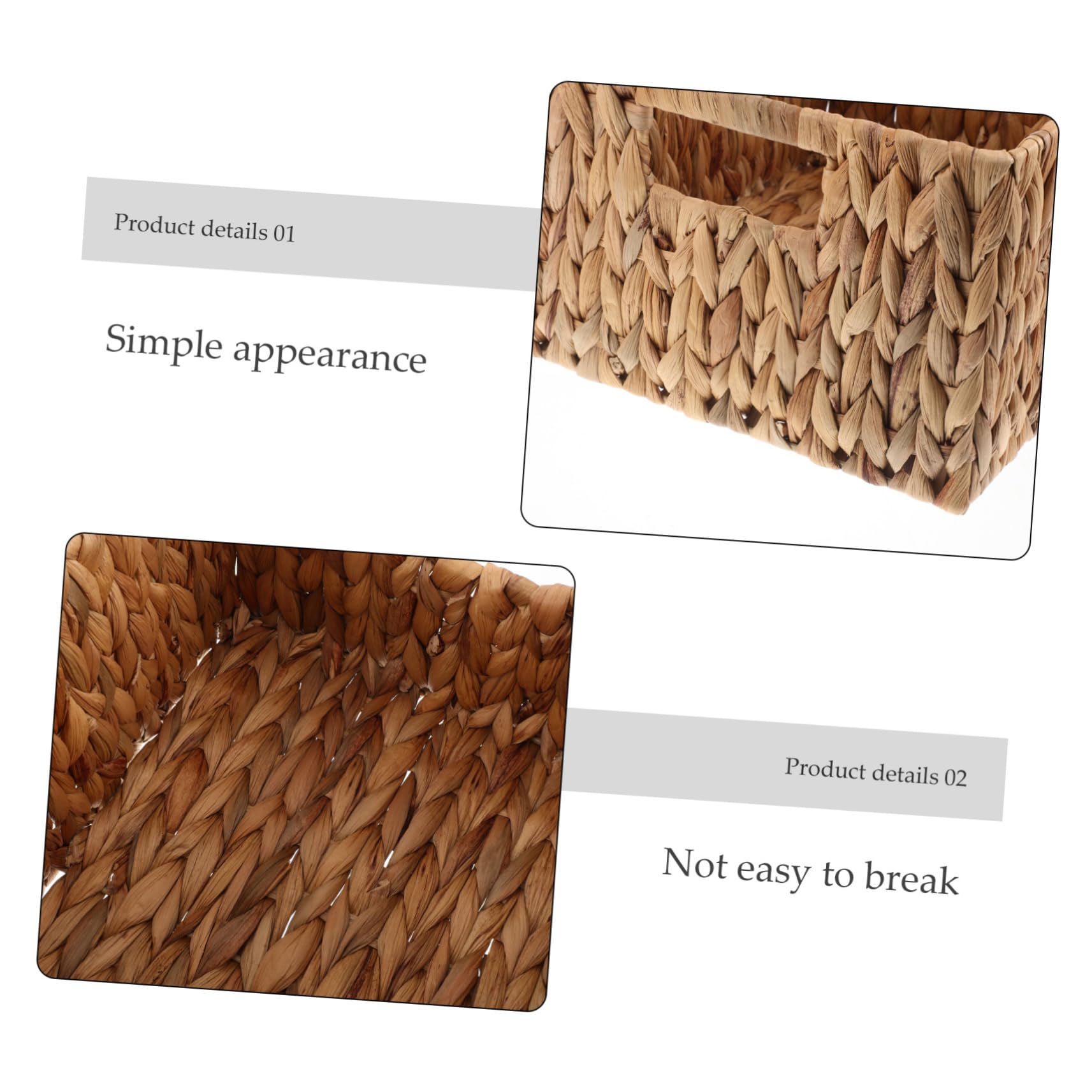 Cabilock Cesta de Almacenamiento Rectangular Tejida, Resistente, Multifuncional, con Tapa, Hogar